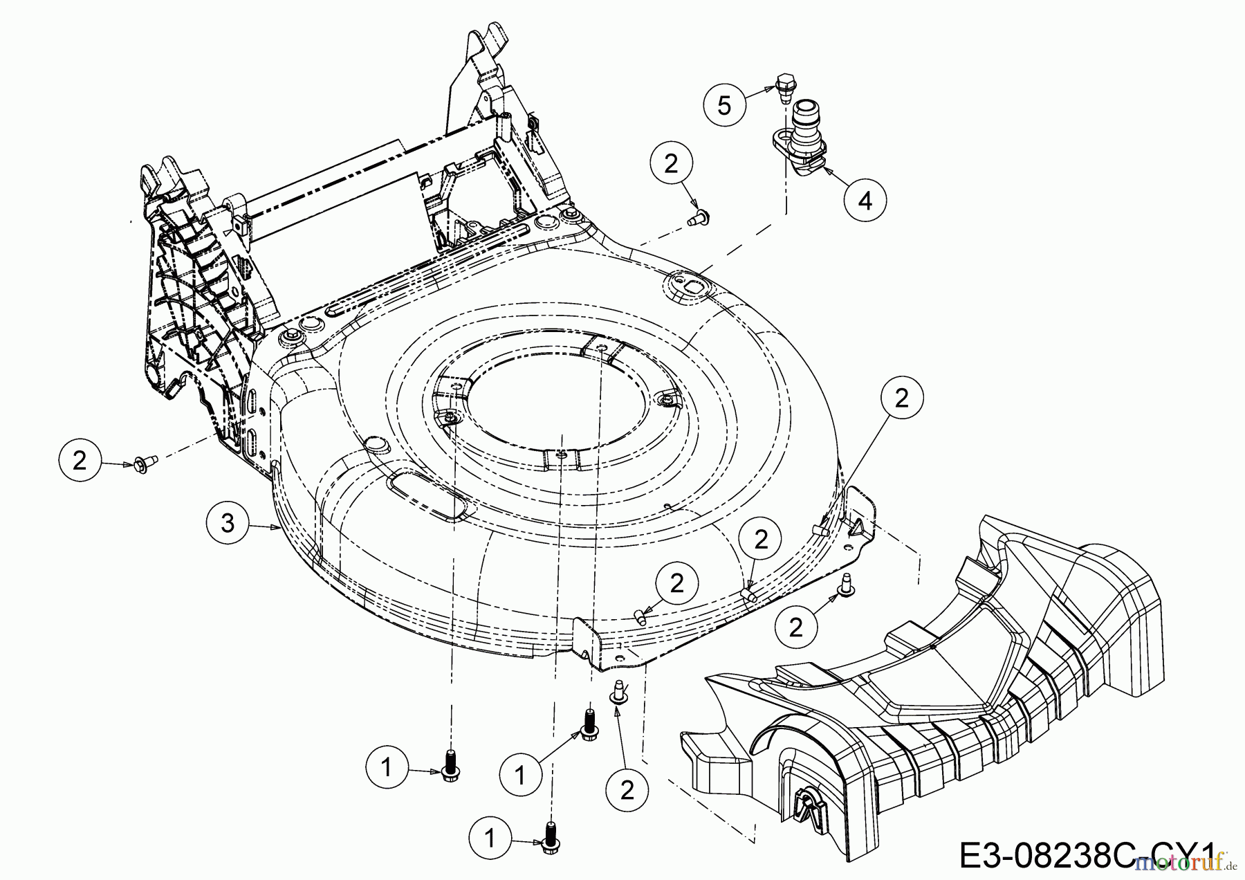  Cub Cadet Motormäher mit Antrieb LM2 DR53S 12BBPQKC603  (2018) Mähwerksgehäuse, Waschdüse