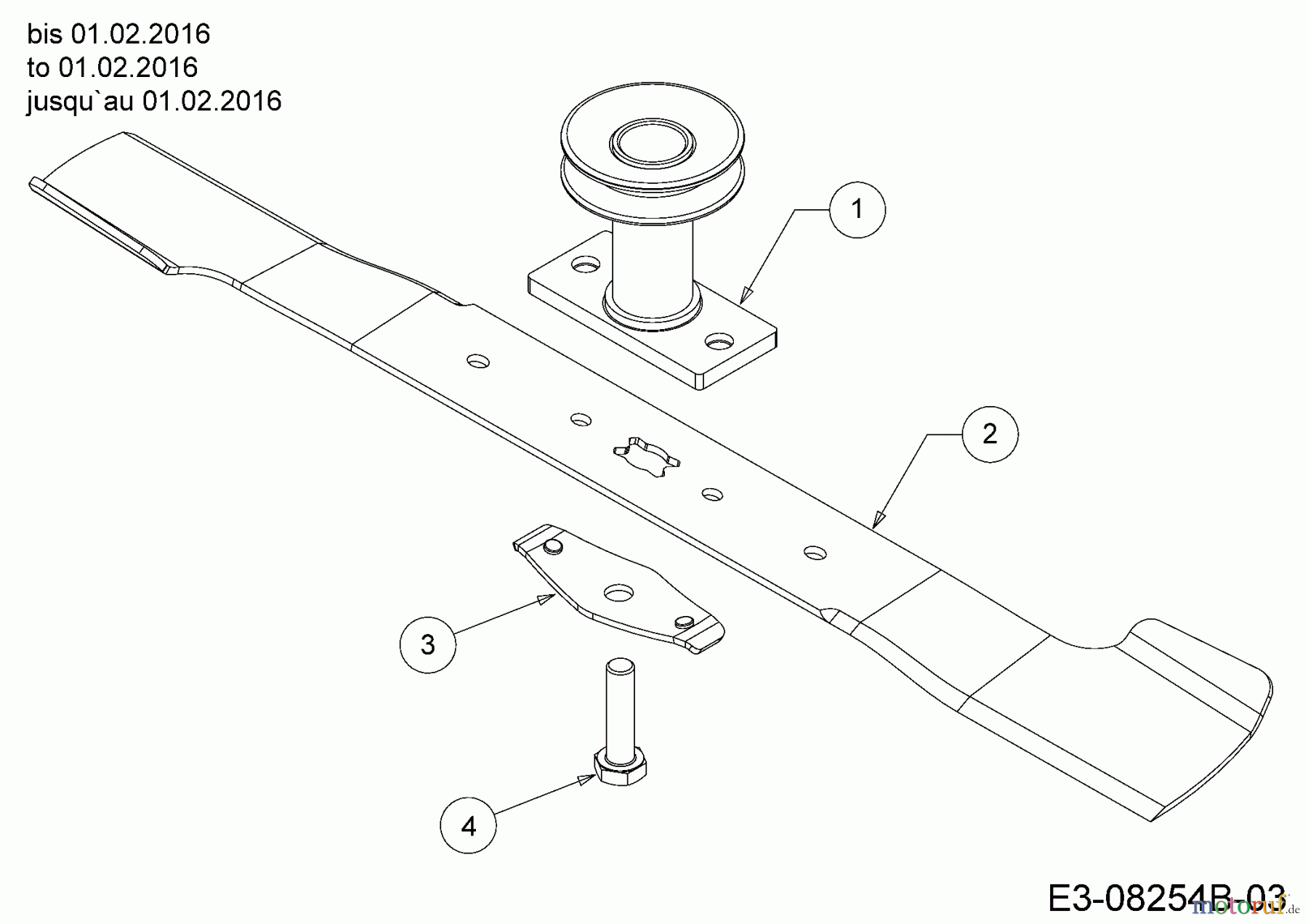  Cub Cadet Motormäher mit Antrieb CC 53 SPSO 12A-PRKC603  (2016) Messer, Messeraufnahme bis 01.02.2016