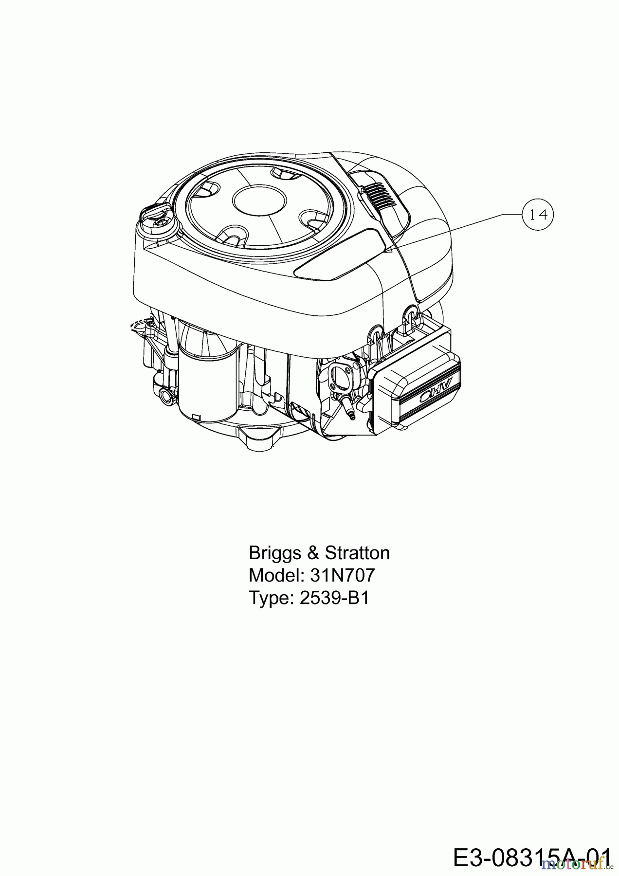  Verts Loisirs Rasentraktoren VL 105 GCA 13AO98KN617  (2014) Motor Briggs & Stratton