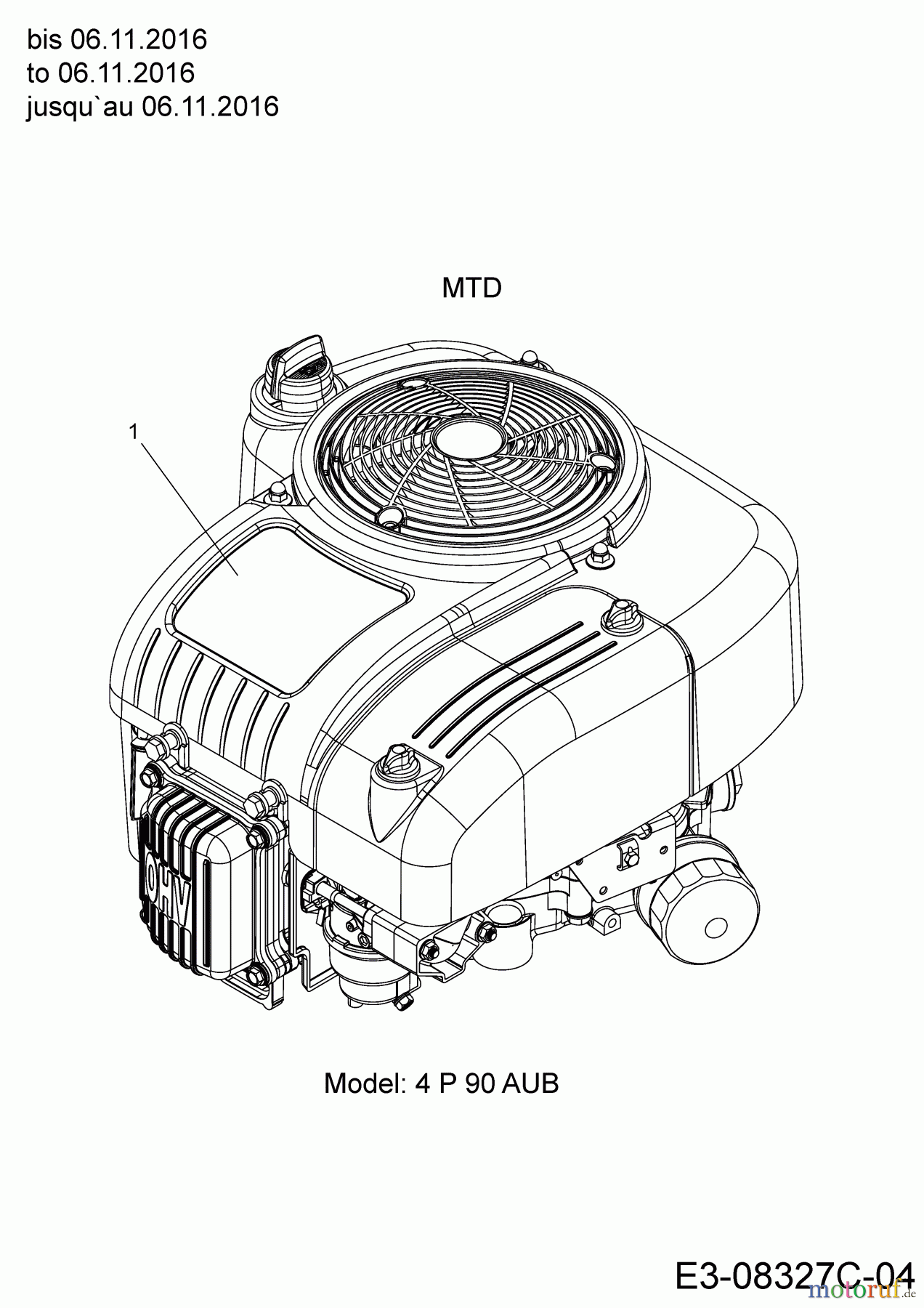  Cub Cadet Rasentraktoren LT2 NS96 13I279DF603  (2017) Motor MTD bis 06.11.2016