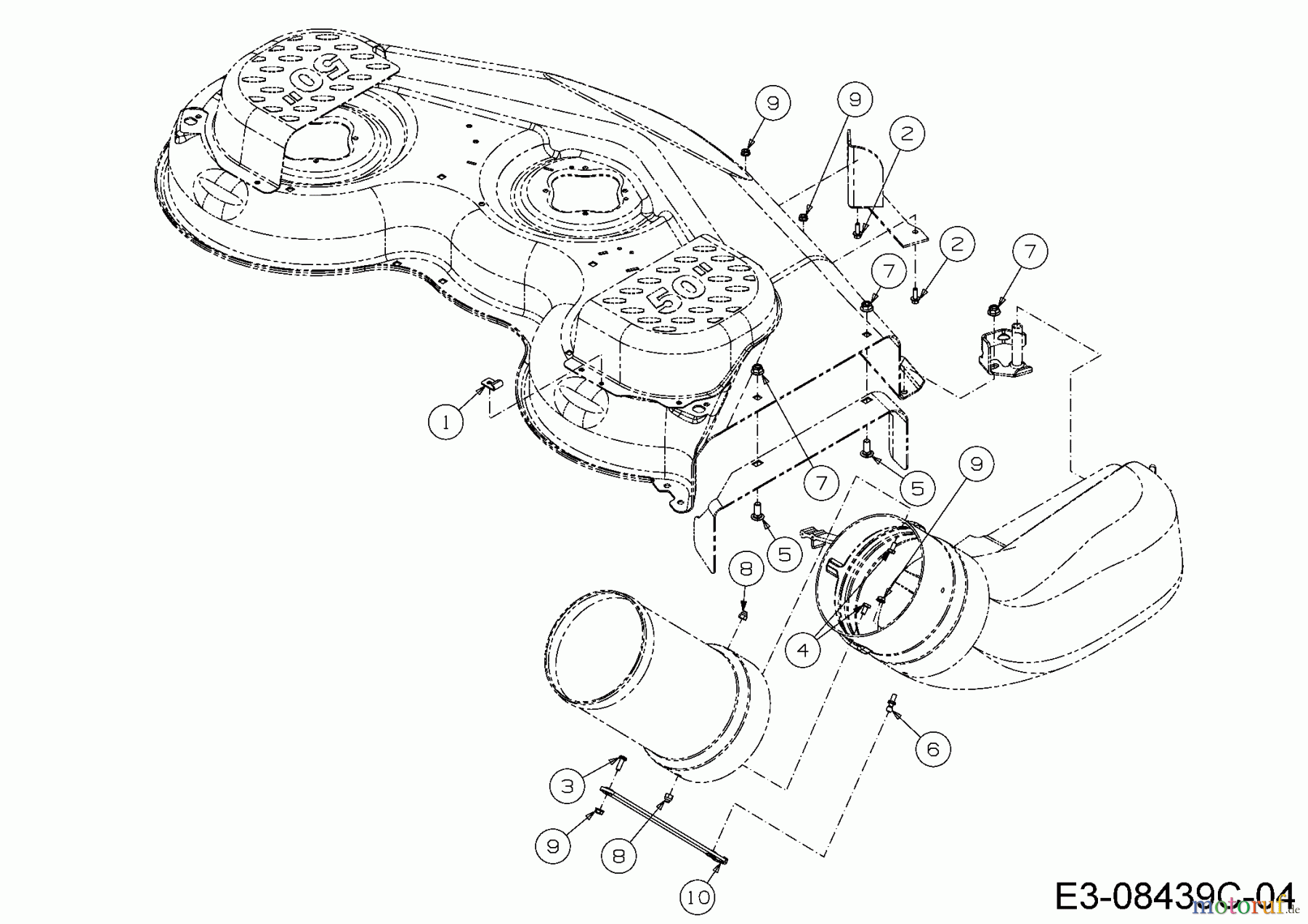  MTD Zubehör Zubehör Zero Turn Grasfangvorrichtung für RZT 50 mit Mähwerk P (50