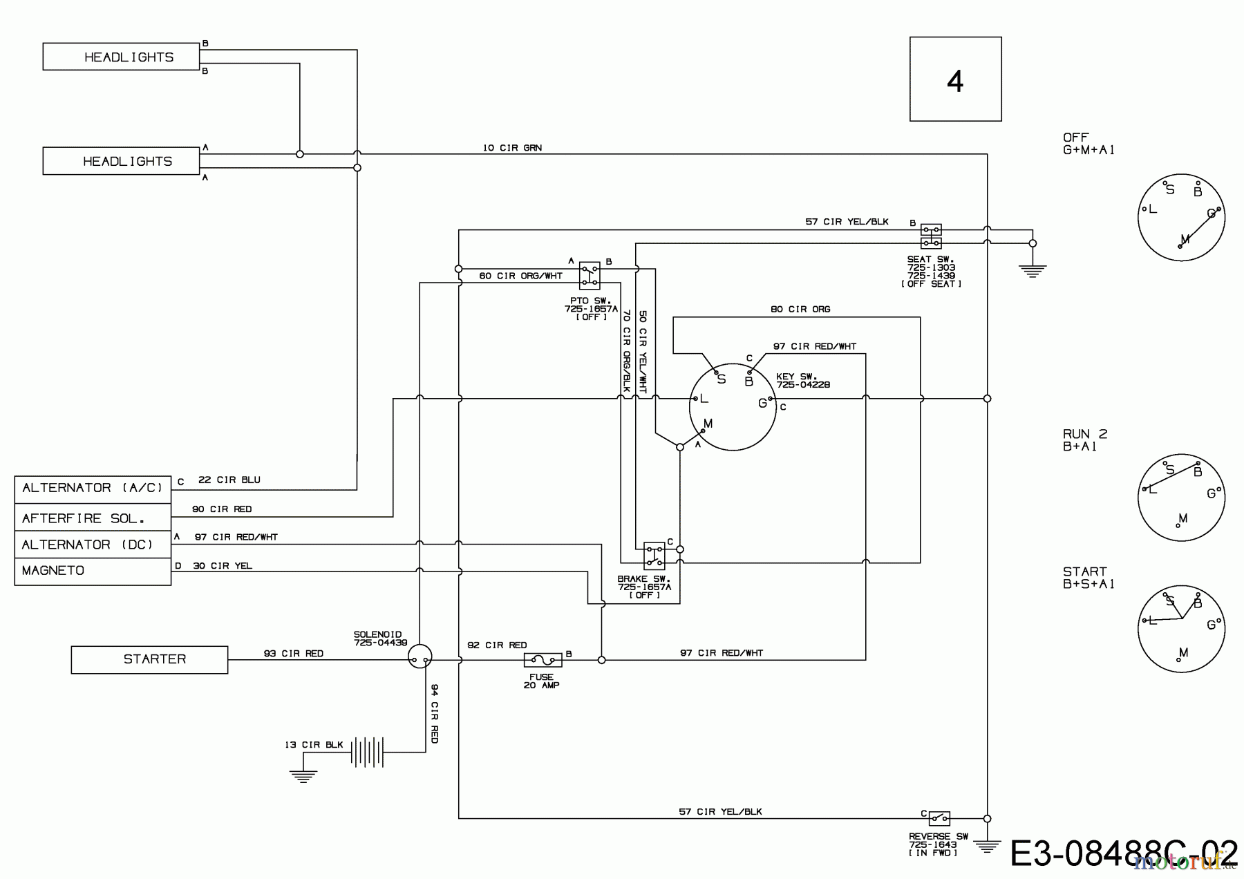  MTD Rasentraktoren 13.5/38 13A1765F308  (2018) Schaltplan