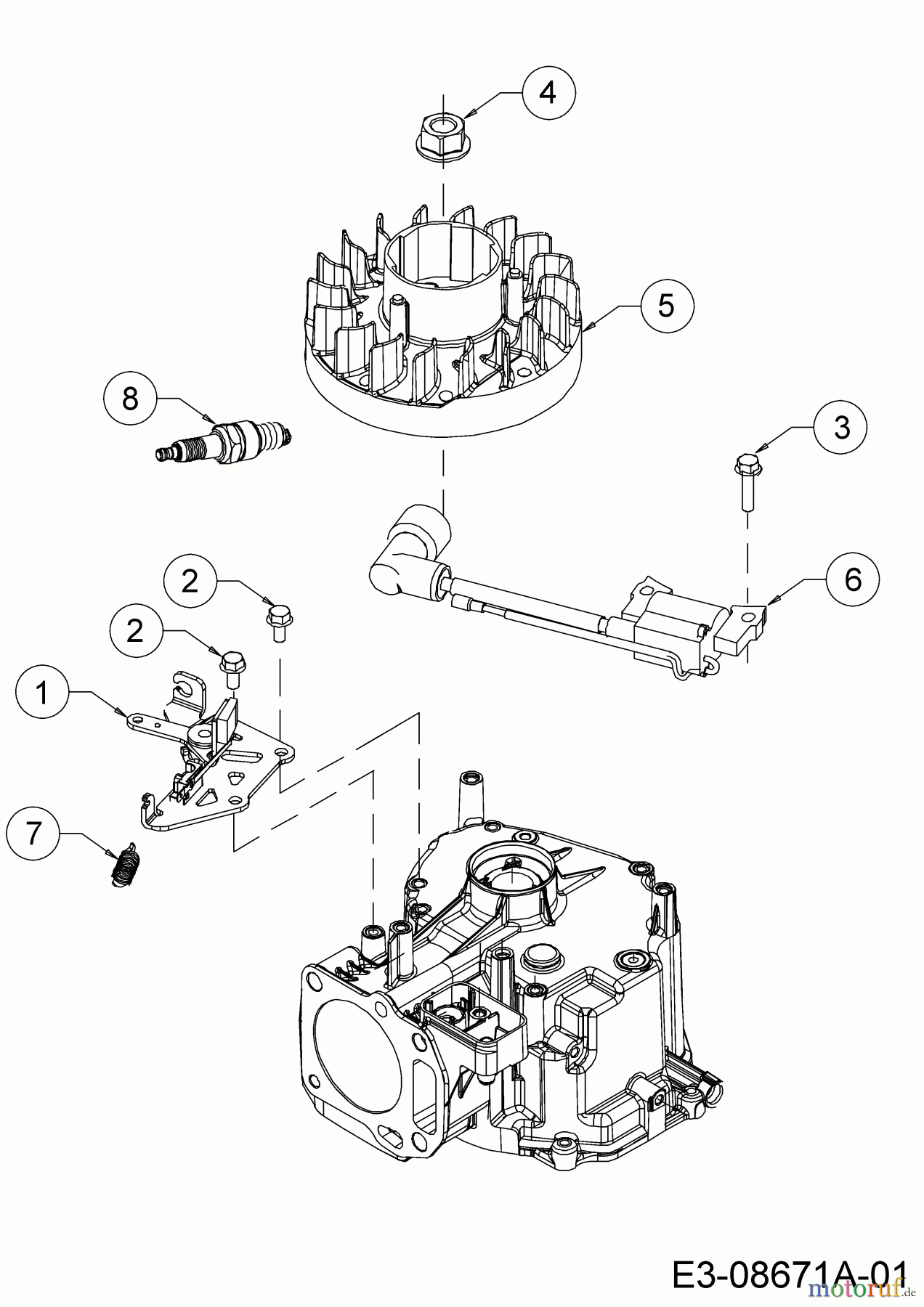  MTD-Motoren Vertikal 5T65RHA 752Z5T65RHA  (2018) Bremse, Schwungrad, Zündspule