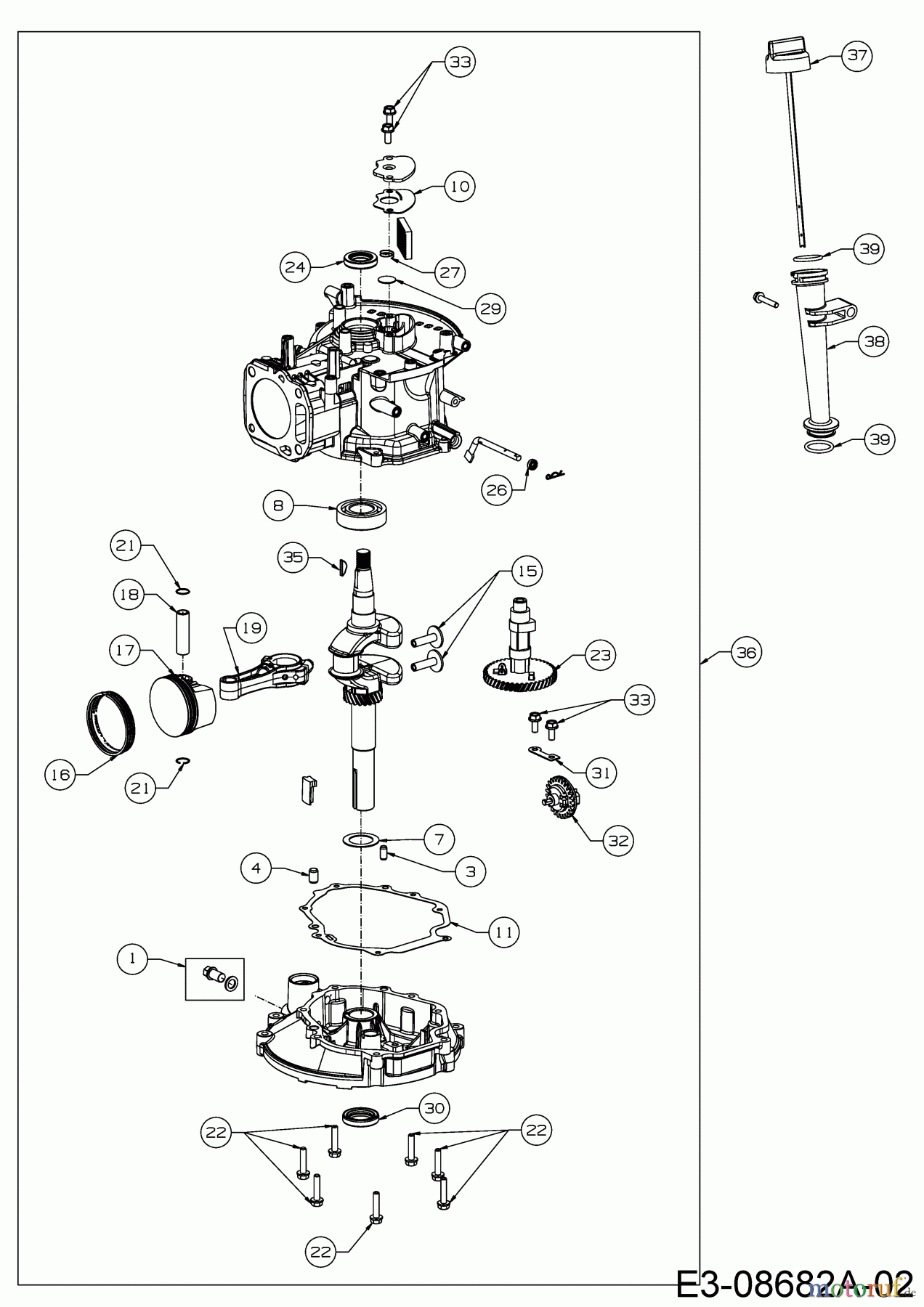  MTD-Motoren Vertikal 1X65RH 752Z1X65RH  (2016) Rumpfmotor