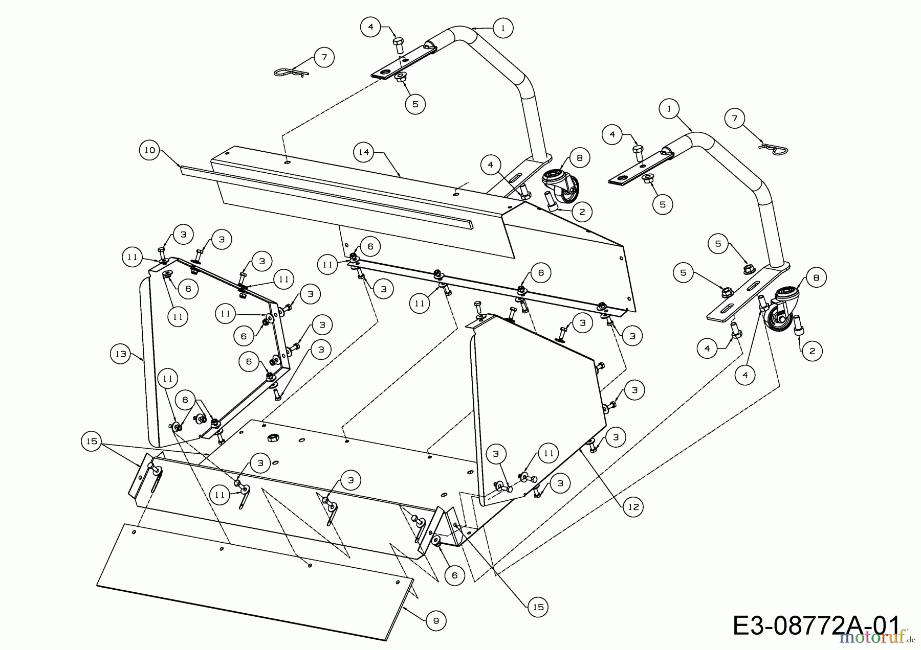  MTD Zubehör Zubehör Kehrmaschinen Kehrgutbehälter Kehrgutbehälter 70 cm 196-067-000  (2014) Grundgerät