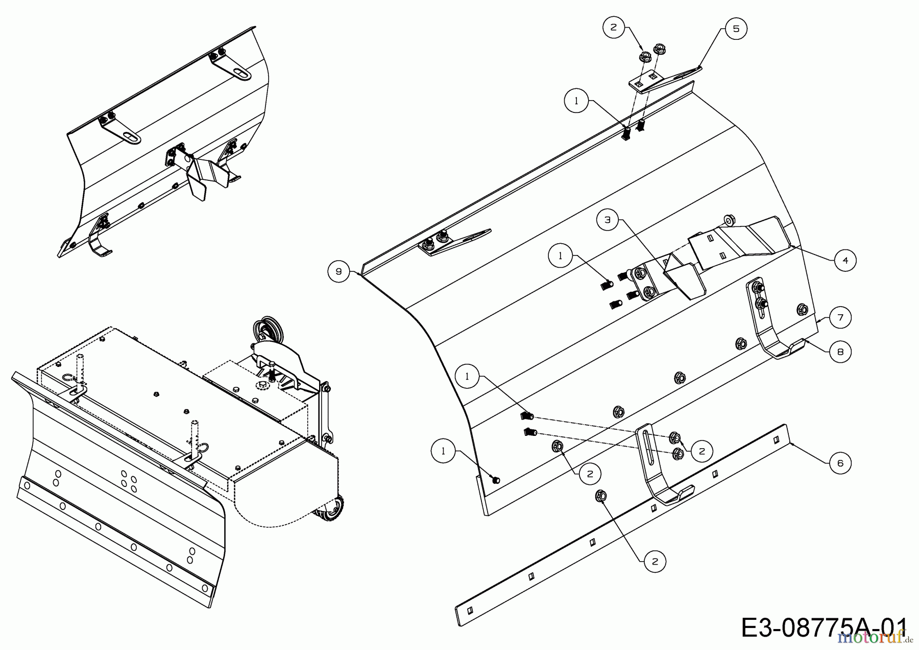  MTD Zubehör Zubehör Kehrmaschinen Räumschild Räumschild 70 cm 196-068-000  (2015) Grundgerät