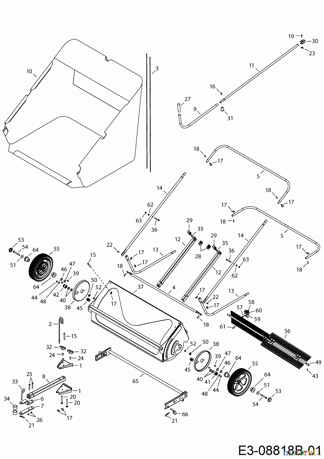  MTD Zubehör Zubehör Garten- und Rasentraktoren Rasenkehrer 45-04921 (196-540-000) 196-540-000  (2017) Grundgerät