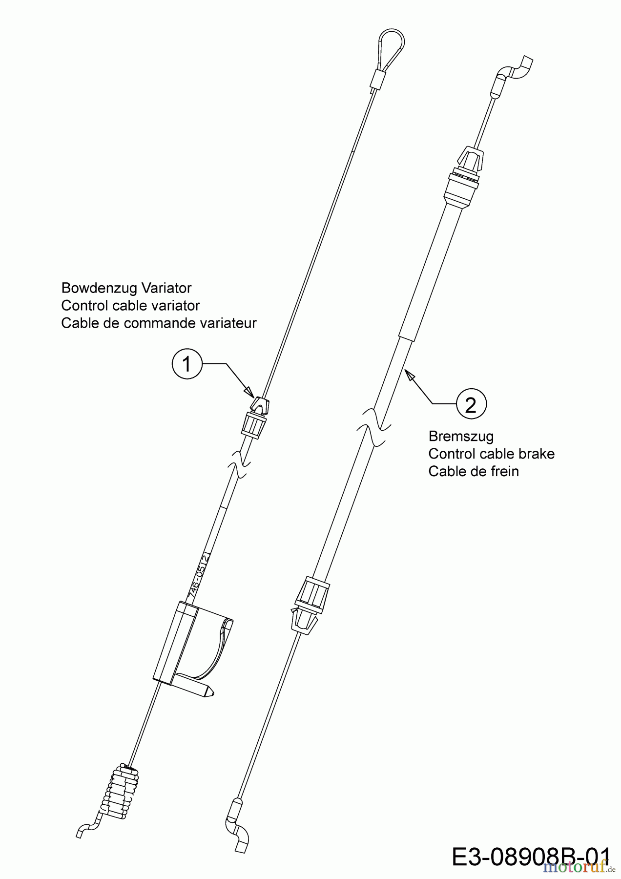  Wolf-Garten Motormäher mit Antrieb A 460 ASPHWIS 12AYTVB9650  (2018) Bowdenzug Variator, Bremszug