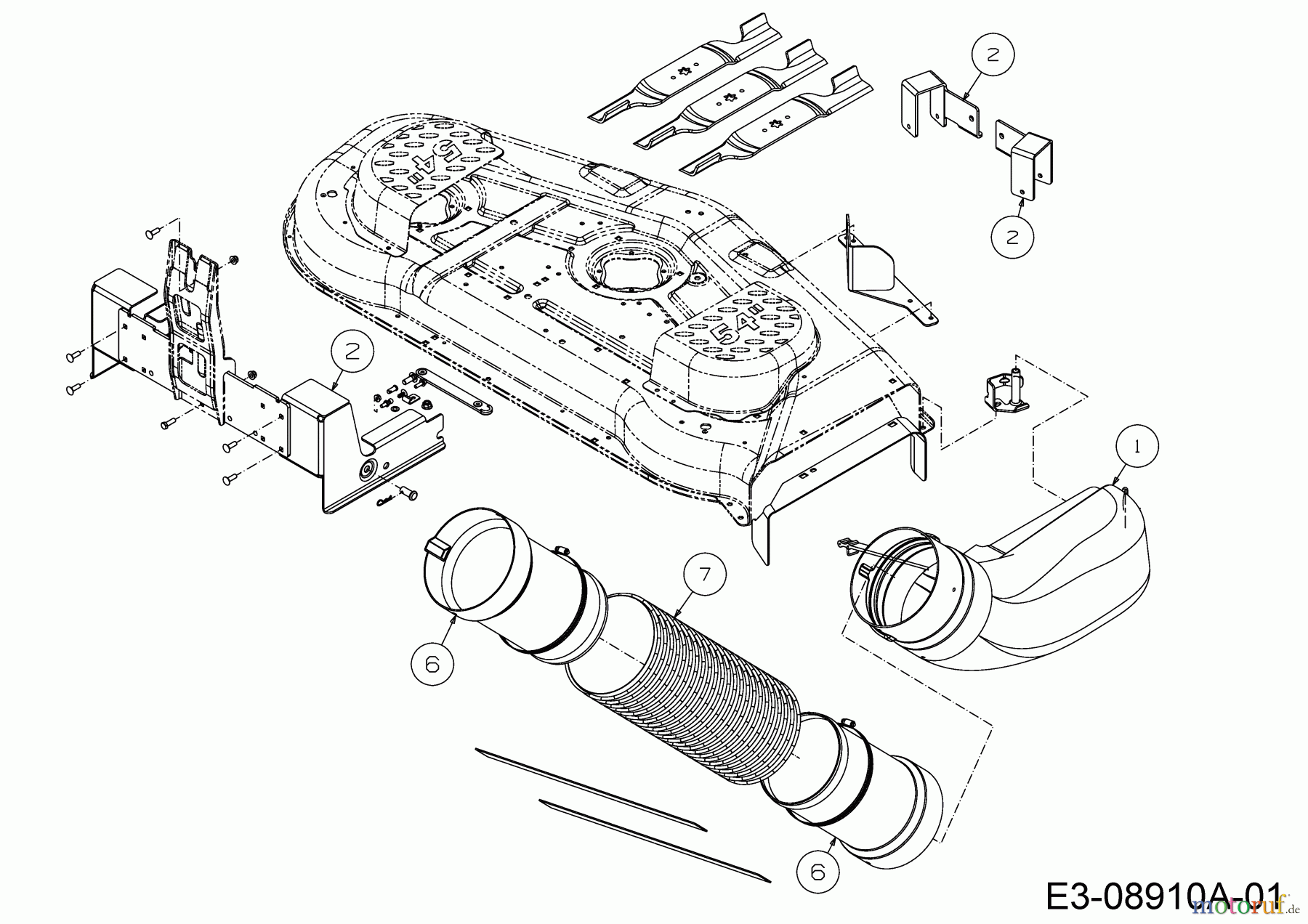  MTD Zubehör Zubehör Zero Turn Grasfangvorrichtung für RZT 54 mit Mähwerk W (54