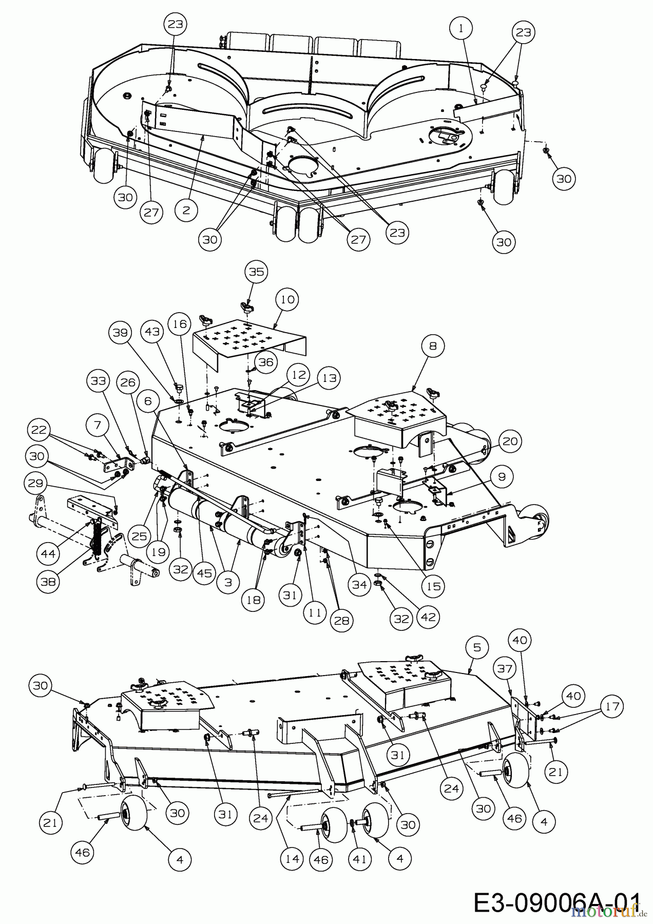  Cub Cadet Zero Turn Tank SZ 60 Commercial 53RI2PUD050  (2015) Abdeckungen, Mähwerksgehäuse