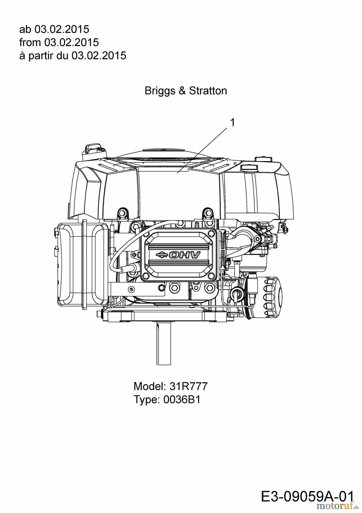  Massey Ferguson Rasentraktoren MF 36-18 RD 13HD91GE695  (2015) Motor Briggs & Stratton ab 03.02.2015