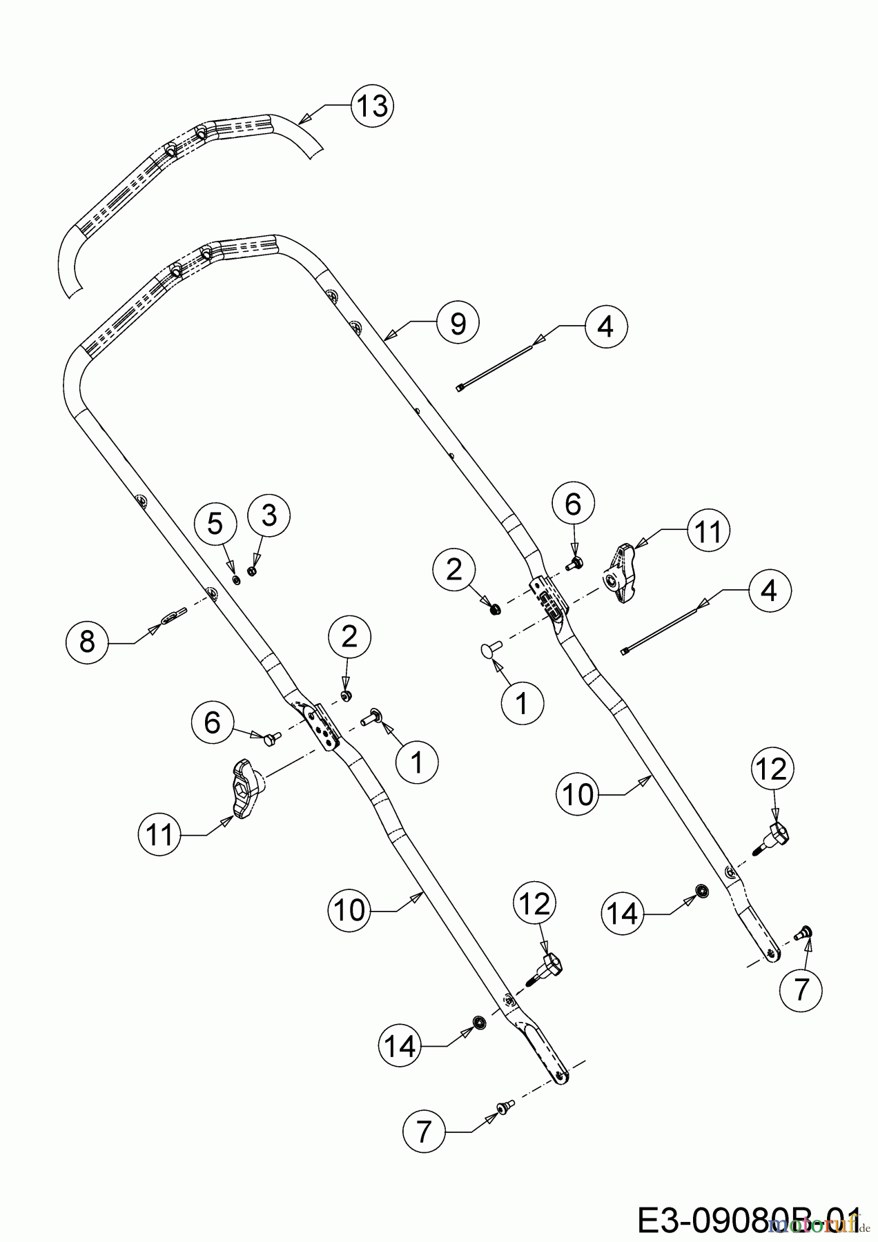  MTD Motormäher mit Antrieb LMEX 46 K 12B-TH7D682  (2017) Holm