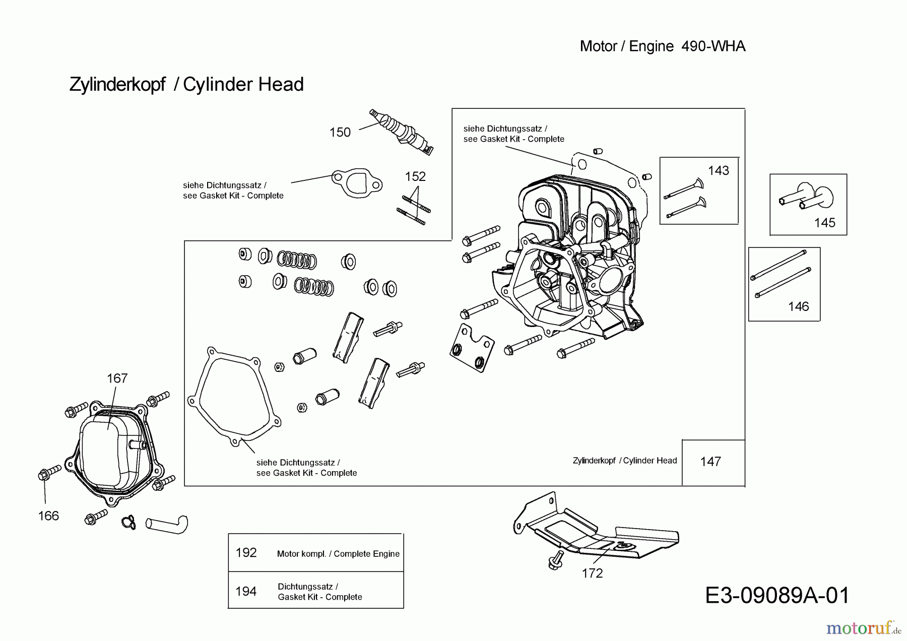  MTD-Motoren Horizontal 490-WHA 752Z490-WHA  (2015) Zylinderkopf