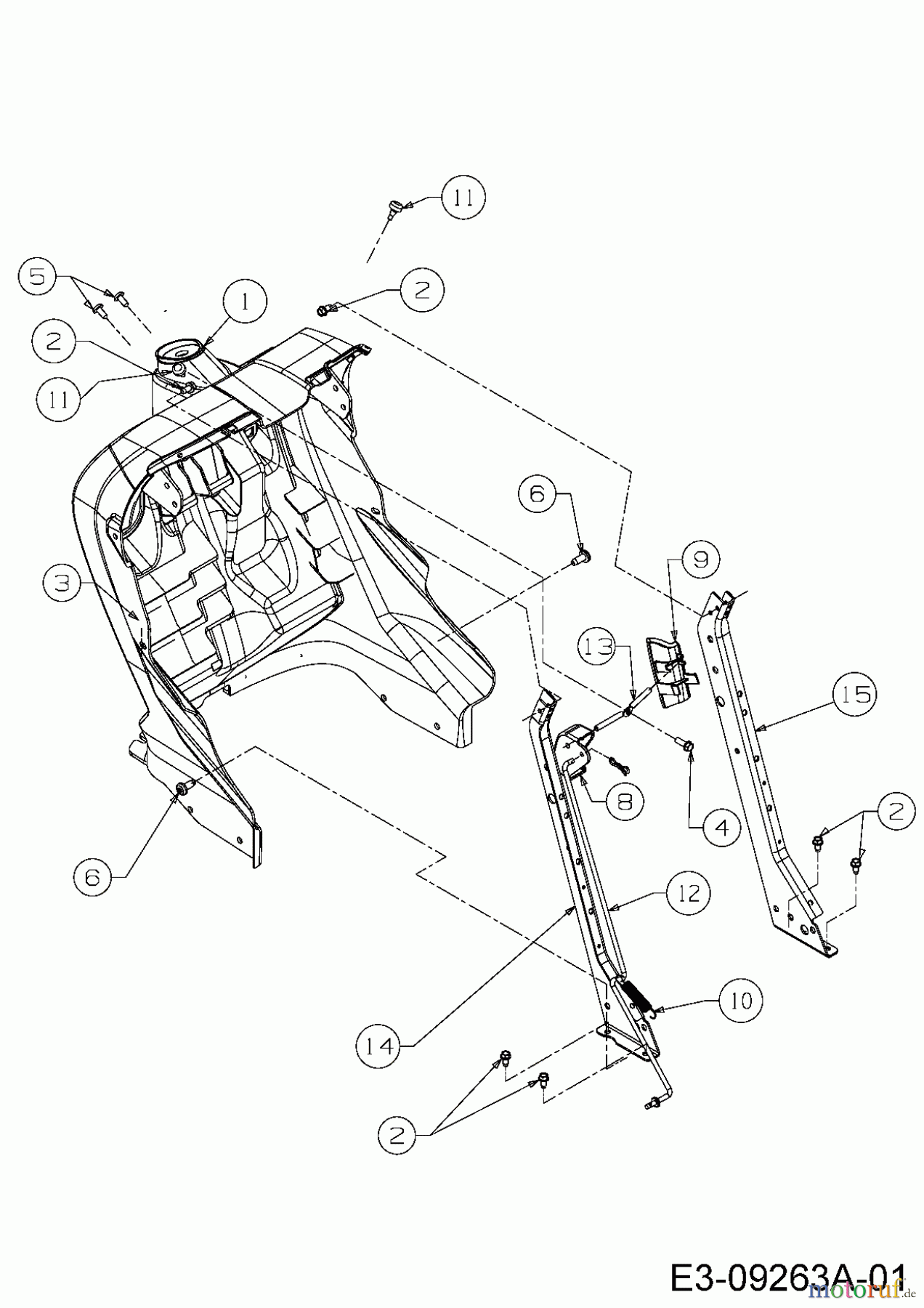  Troy-Bilt Gartentraktoren TB 2654 14AR94KK066  (2015) Armaturenbrett