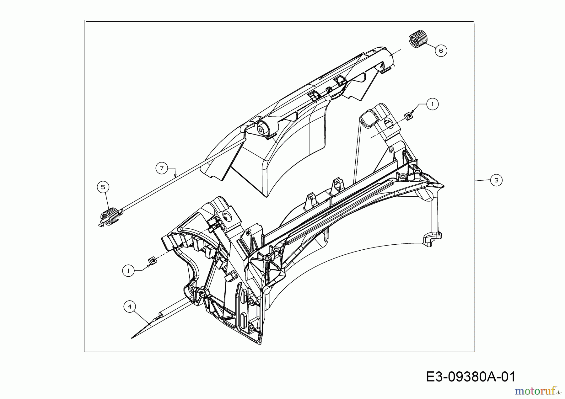  Troy-Bilt Motormäher mit Antrieb TB 240 12AVB2AQ711  (2015) Leitstück hinten, Stange Heckklappe