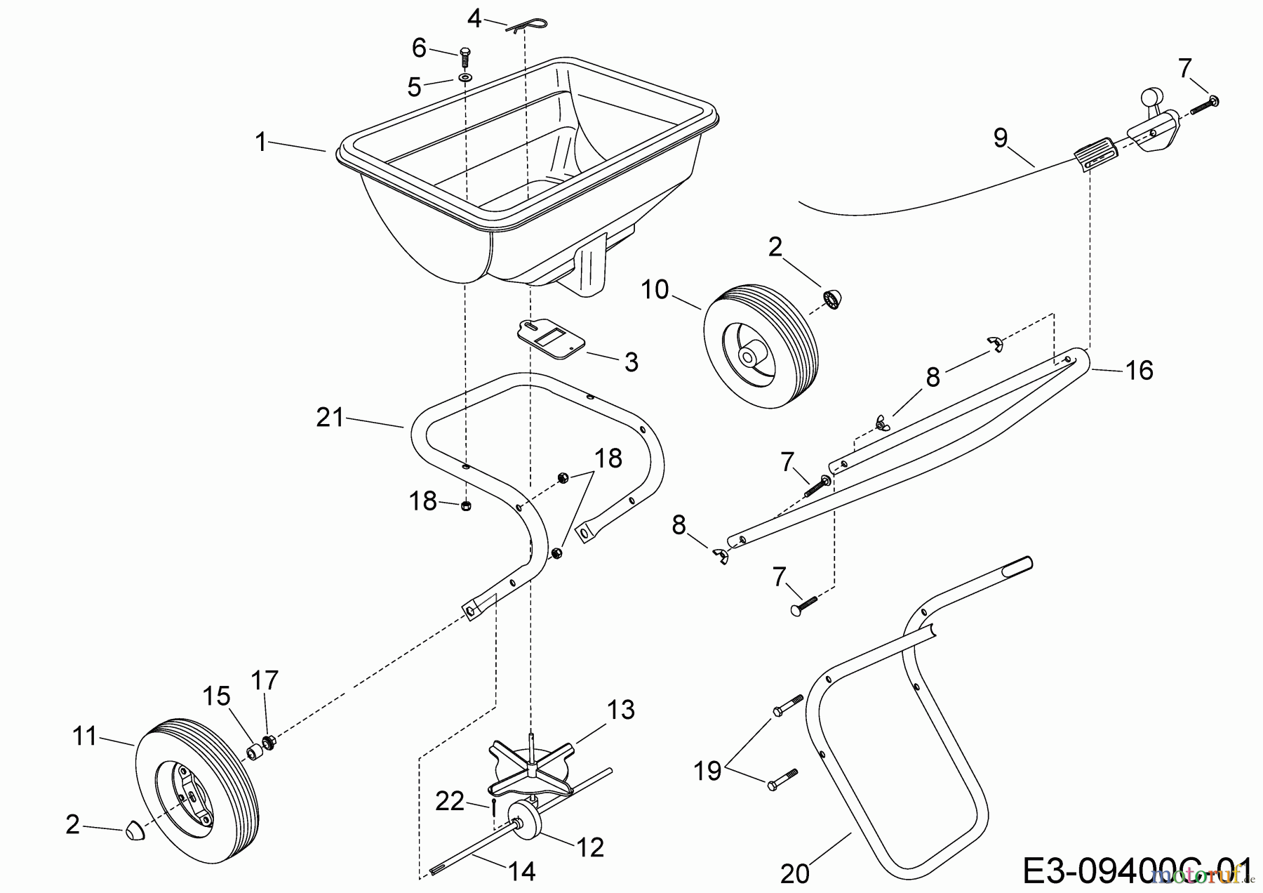  MTD Zubehör Zubehör handgeführte Geräte Streuer 45-03882-KD  (196-055-000) 196-055-000  (2018) Grundgerät