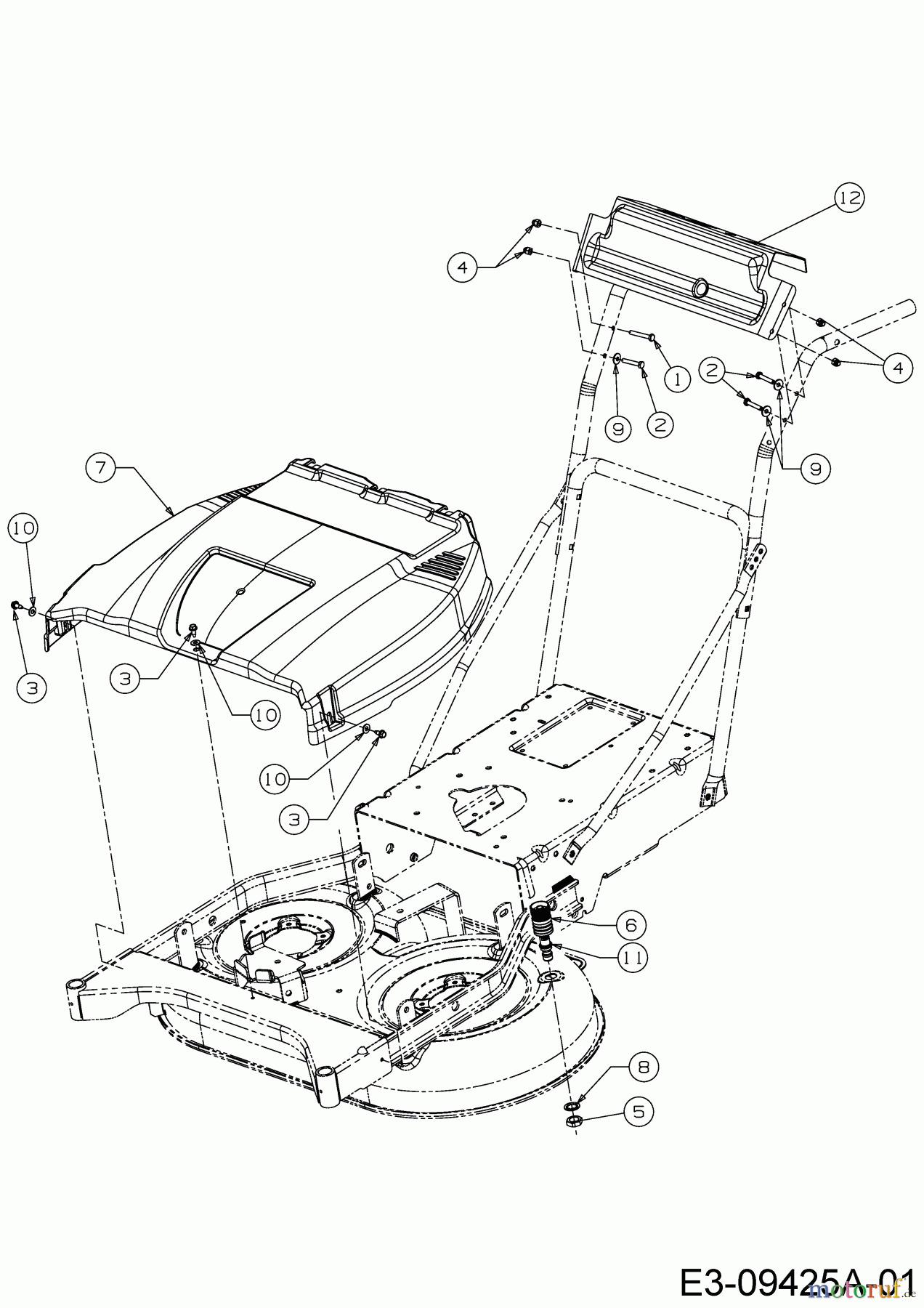  MTD Motormäher mit Antrieb WCM 84 E 12AE76SM678  (2016) Abdeckung Mähwerk, Armaturenbrett