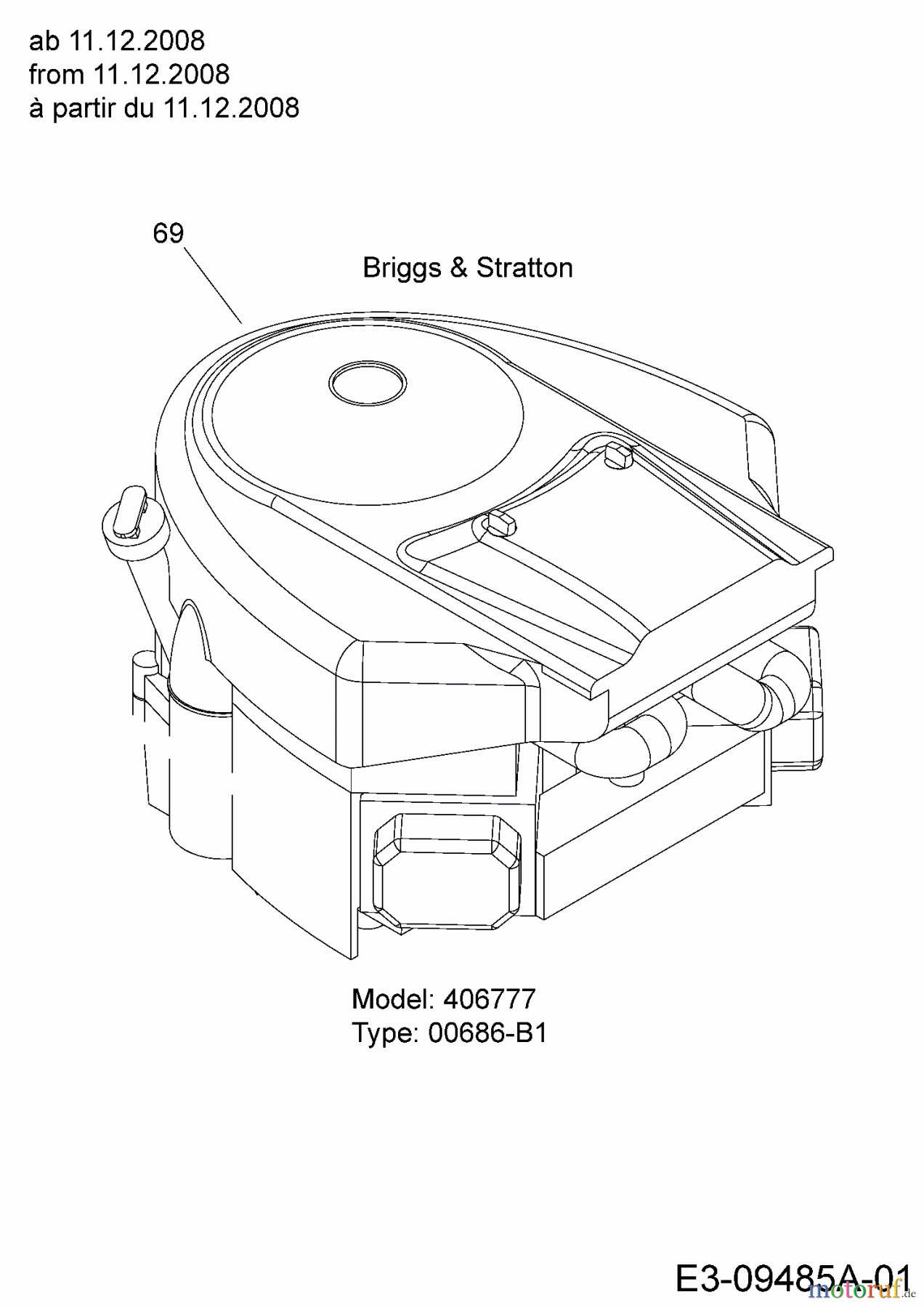  Efco Rasentraktoren Storm 108/20 H 13AT79KG637  (2009) Motor B&S ab 11.12.2008