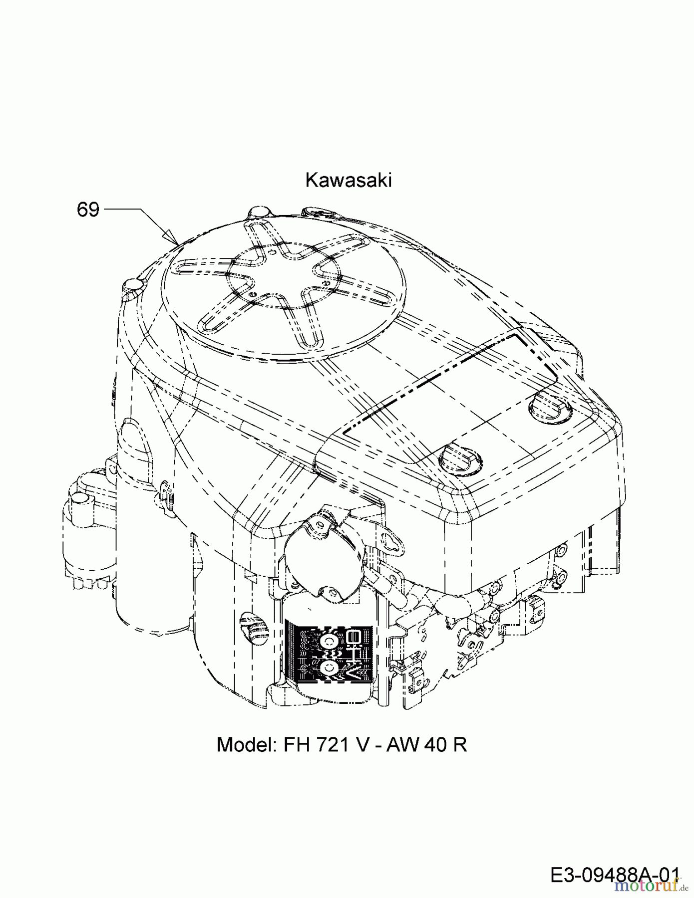  MTD Rasentraktoren Platinum SD 25/107 H 13AI793G686  (2009) Motor Kawasaki