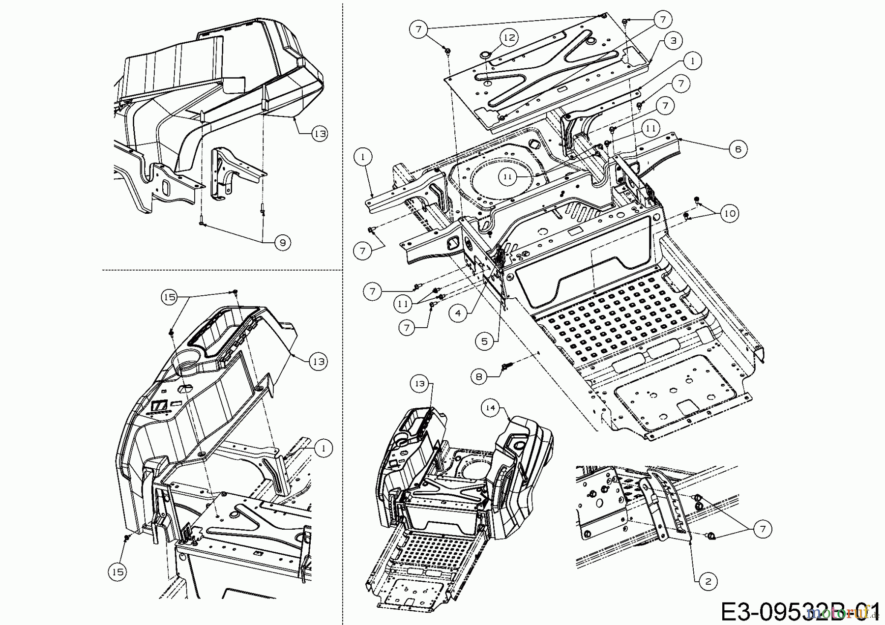  MTD Zero Turn Z 170 DH 17AMCACS678  (2017) Sitzplatte, Trägerplatte Tank, Tankverkleidung