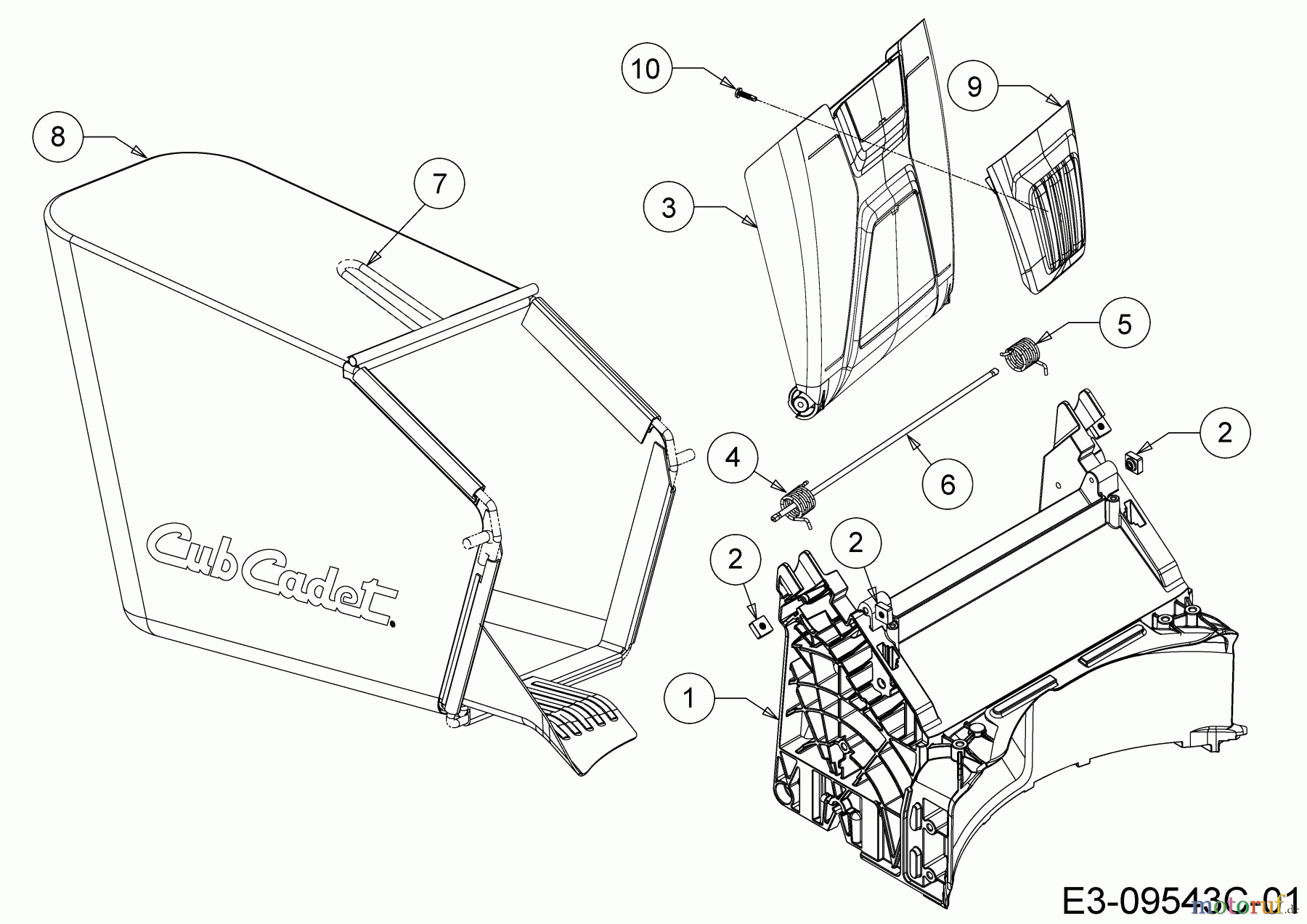  Cub Cadet Motormäher LM1 AP42 11A-LQSJ603  (2018) Grasfangsack, Heckklappe, Leitstück hinten