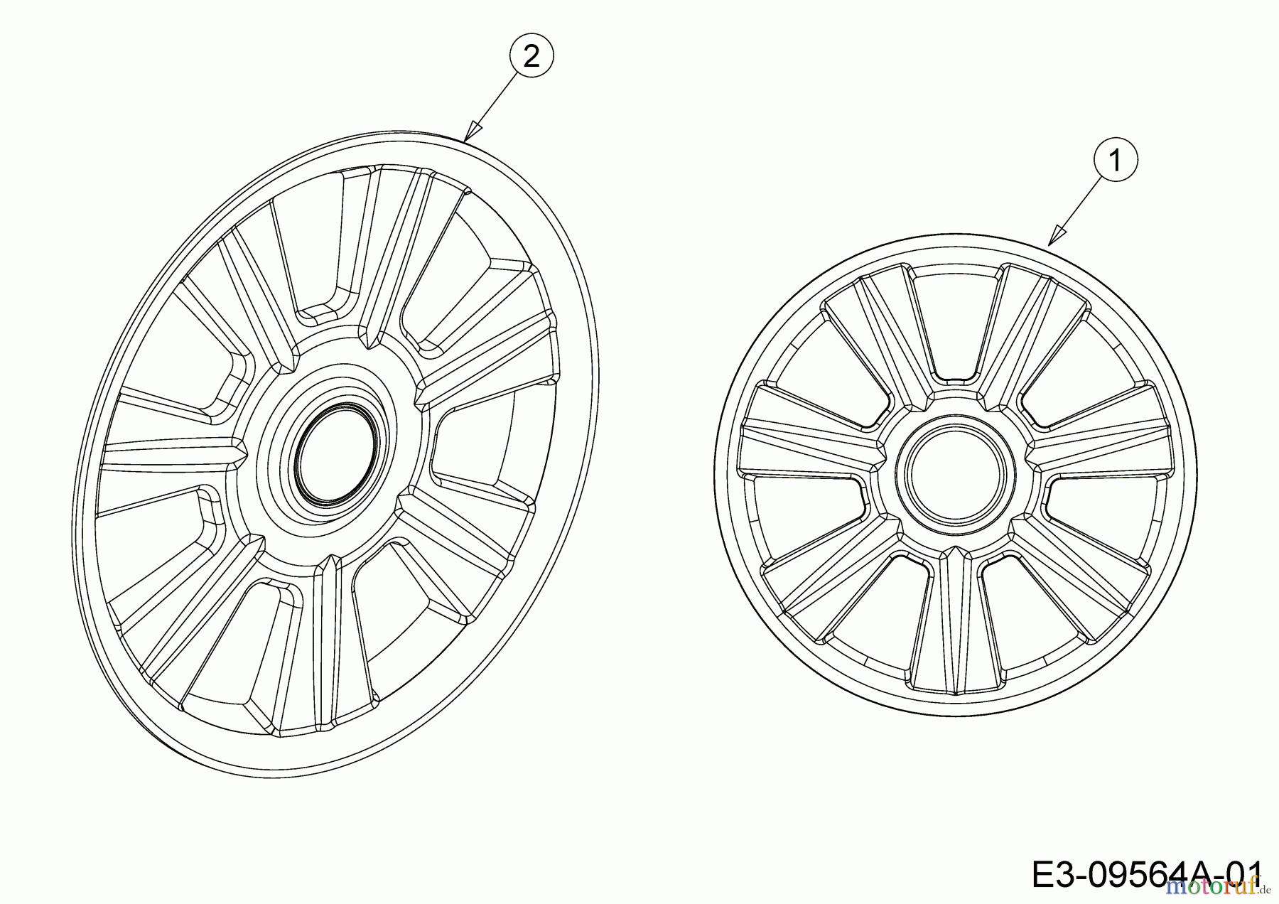Gutbrod Motormäher mit Antrieb HB 53 AB 12ABPV5L690 (2017) Radkappen