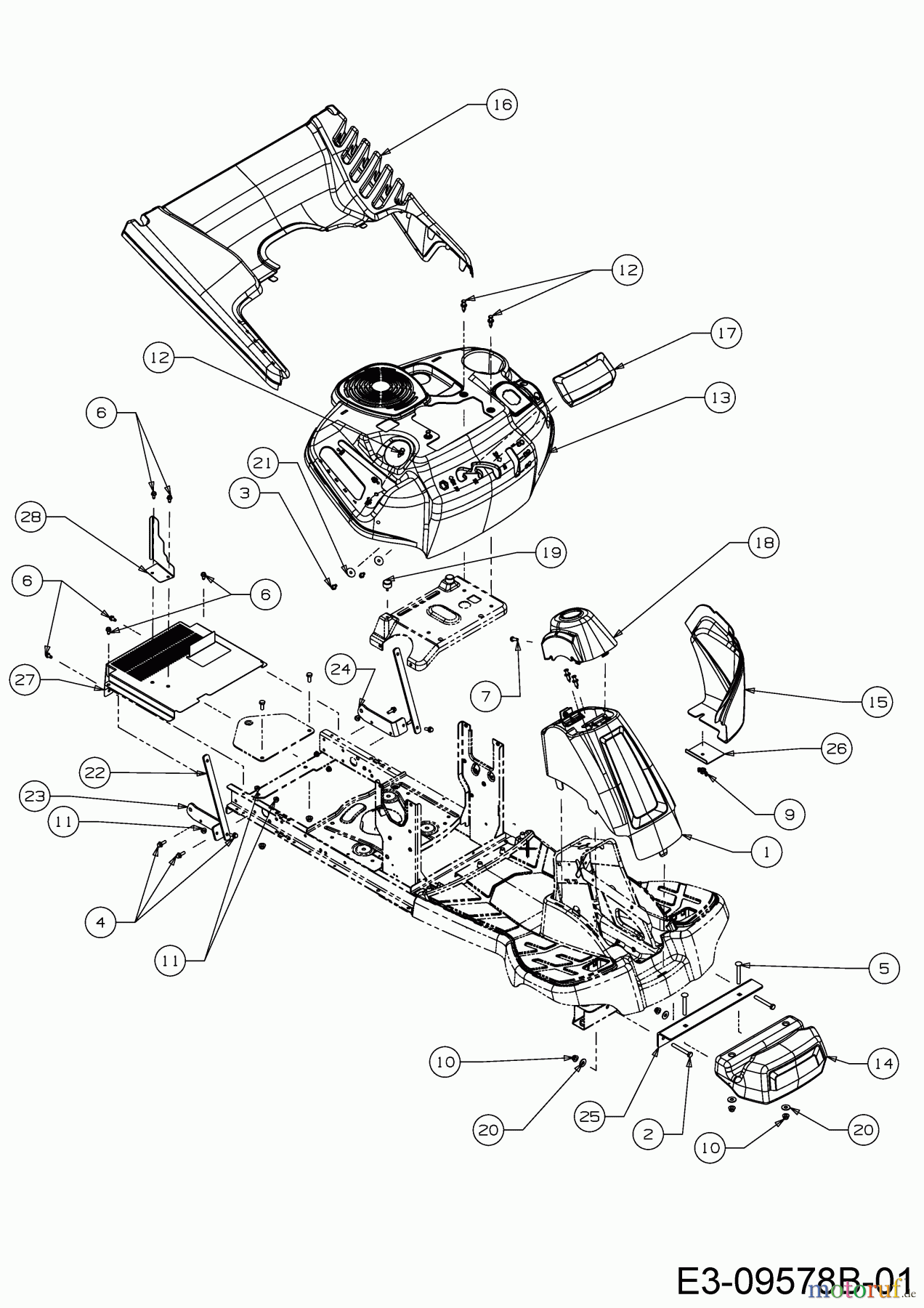  Wolf-Garten Rasentraktoren Scooter Hydro 13A221SD650  (2018) Frontgewicht, Verkleidungen