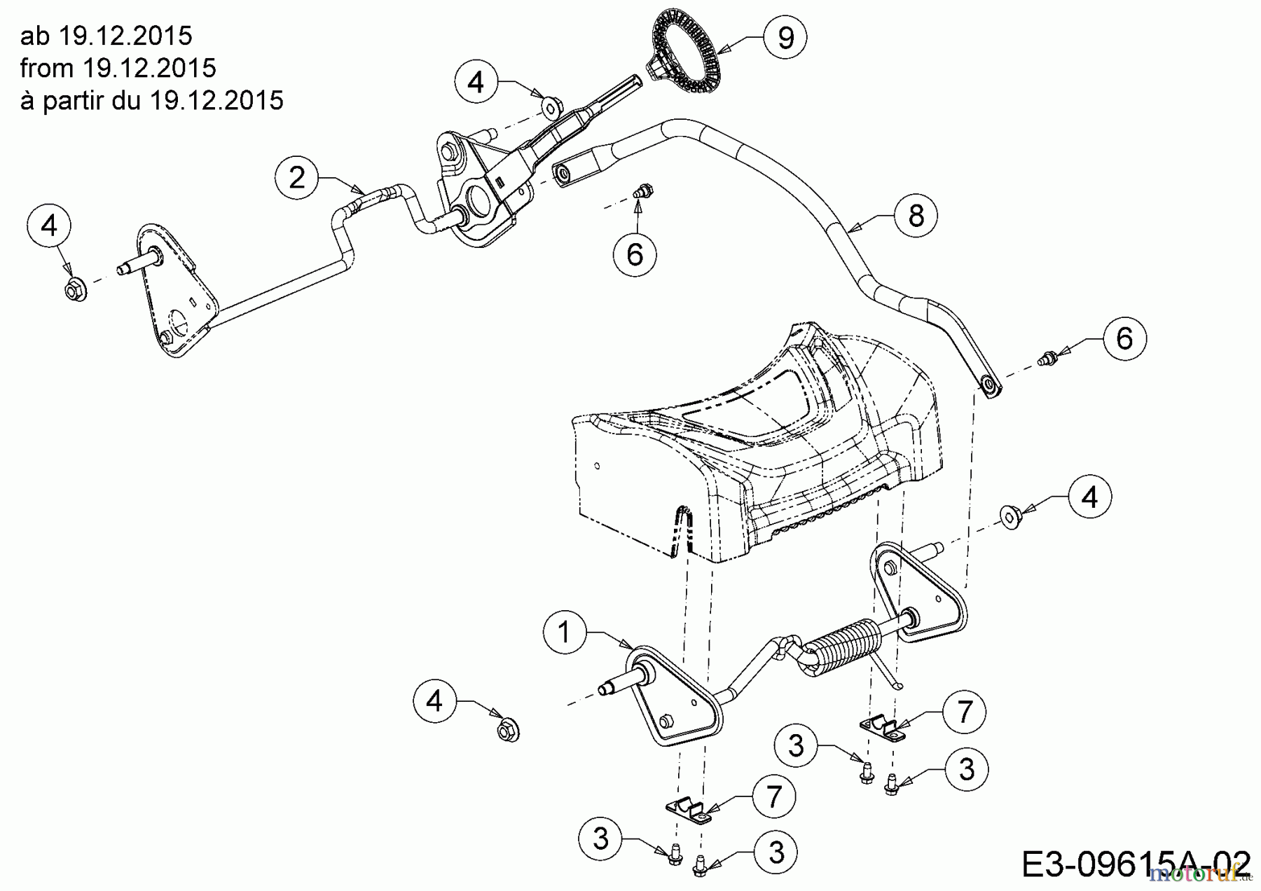  Wolf-Garten Motormäher mit Antrieb ST 4600 AHWES 12BETRS7650  (2016) Achsen, Höhenverstellung ab 19.12.2015