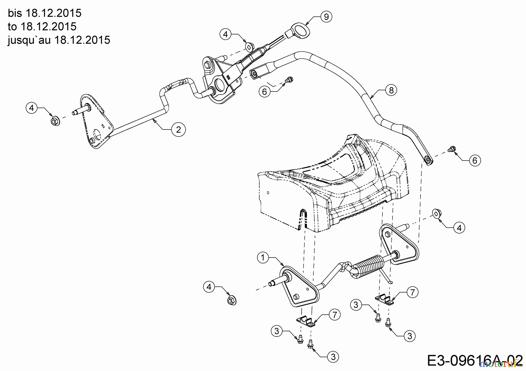  Wolf-Garten Motormäher mit Antrieb ST 5300 AHW 12B-PRJ6650  (2016) Achsen, Höhenverstellung bis 18.12.2015