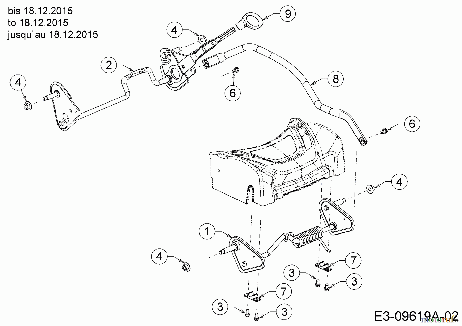  Wolf-Garten Motormäher mit Antrieb ST 4600 AHWES 12BETRS7650  (2016) Achsen, Höhenverstellung bis 18.12.2015