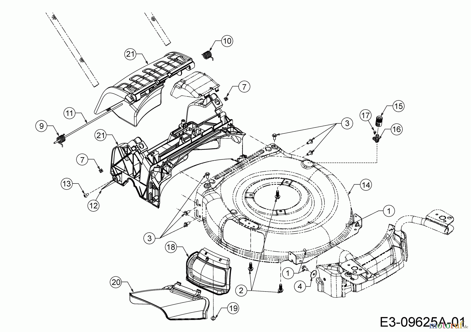  Cub Cadet Motormäher mit Antrieb CC 53 SPO W 12AQC6J3603  (2016) Deflektor, Mähwerksgehäuse, Mulchklappe, Leitstück hinten