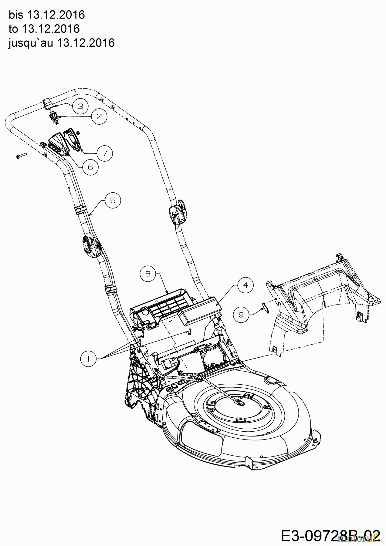  MTD Motormäher mit Antrieb 53 SPOSE 12AEPCS7678  (2017) Batterie, Kabelbaum bis 13.12.2016