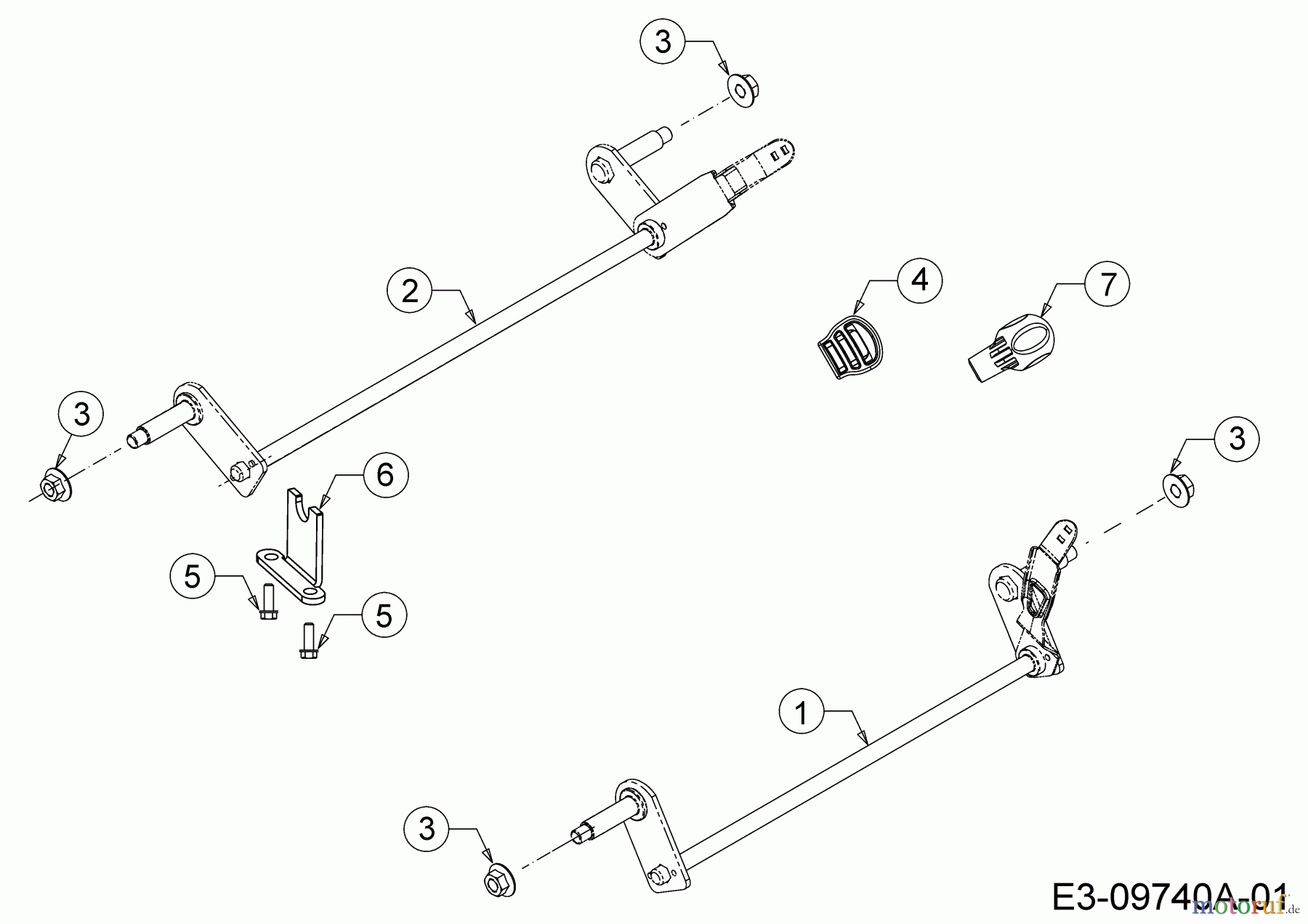  Mr.Gardener Motormäher HW 42 B 11A-LL5B629  (2017) Achsen, Höhenverstellung