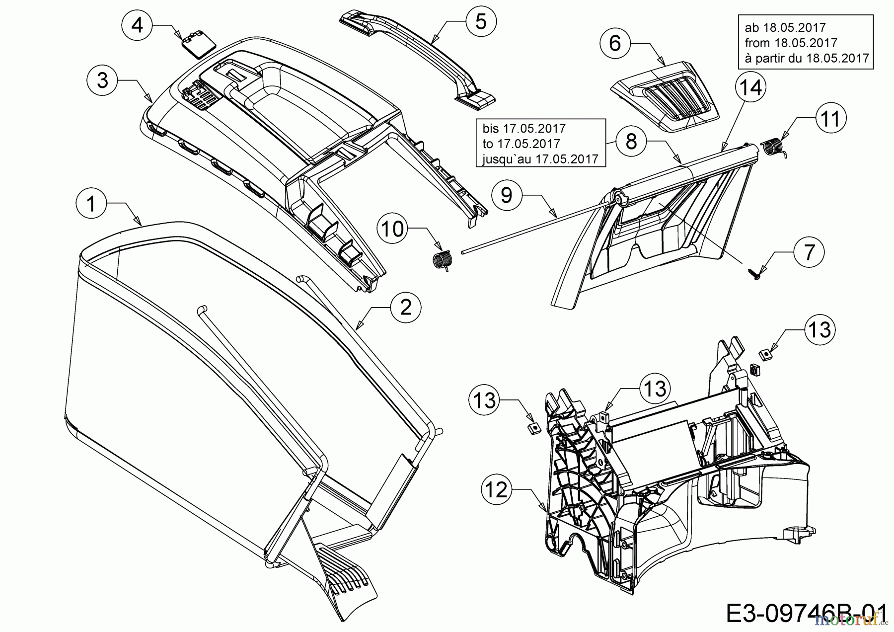  Massey Ferguson Motormäher mit Antrieb MF 46 SPBHW 12B-TV5E695  (2017) Grasfangsack, Heckklappe, Leitstück hinten