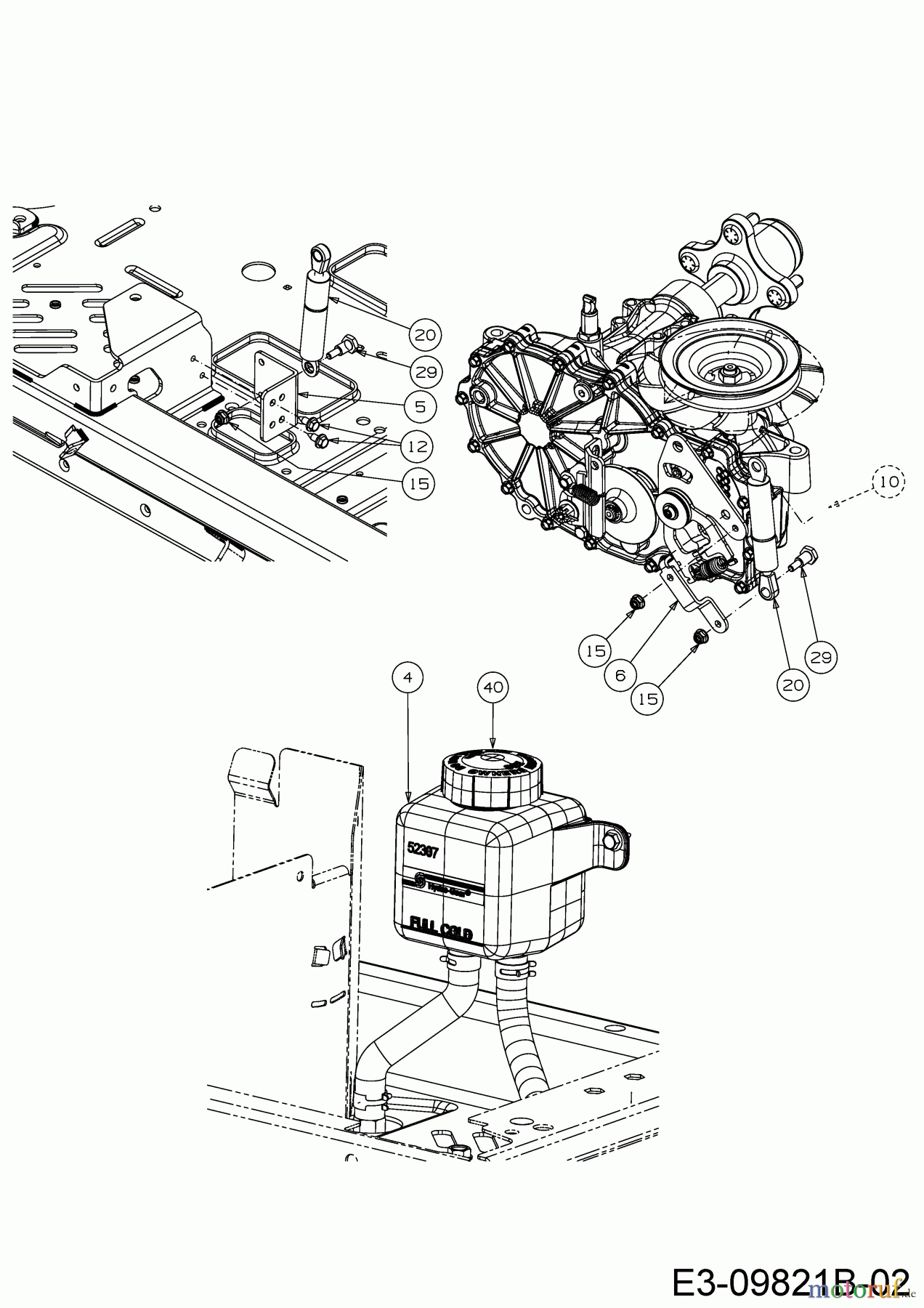  Cub Cadet Zero Turn Z1 137 53BWEFJA603  (2018) Ausgleichsbehälter, Hydraulikzylinder