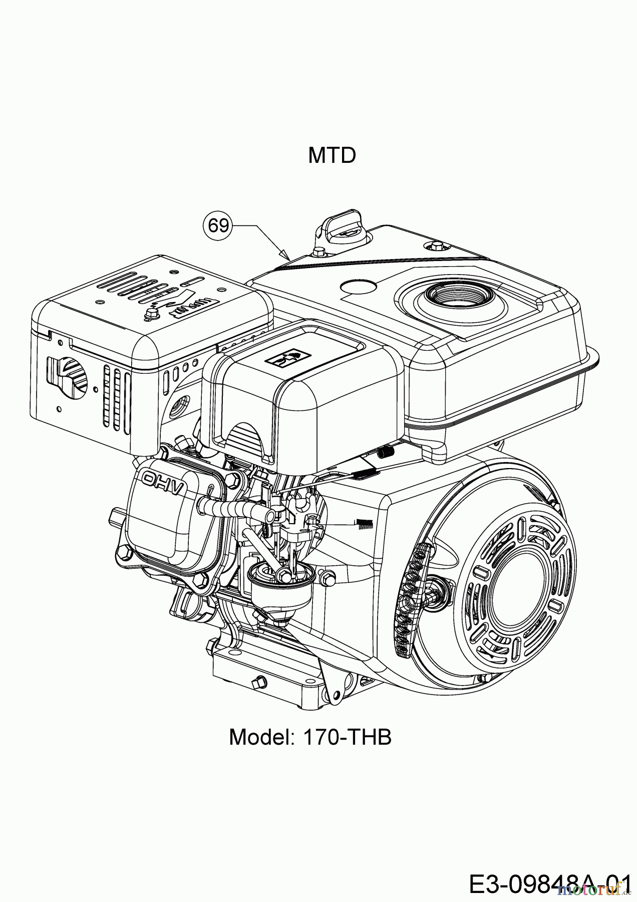  MTD Motorhacken T/405 M 21AA46M3678  (2017) Motor MTD