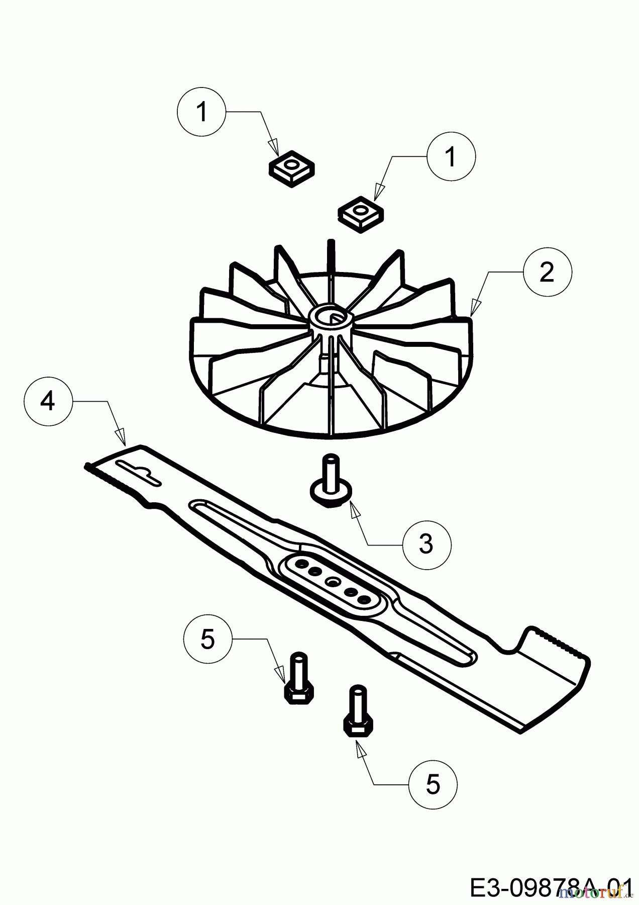  WOLF-Garten Expert Elektromäher Expert 34 E 18CWF1S-C50  (2017) Messer, Messeraufnahme