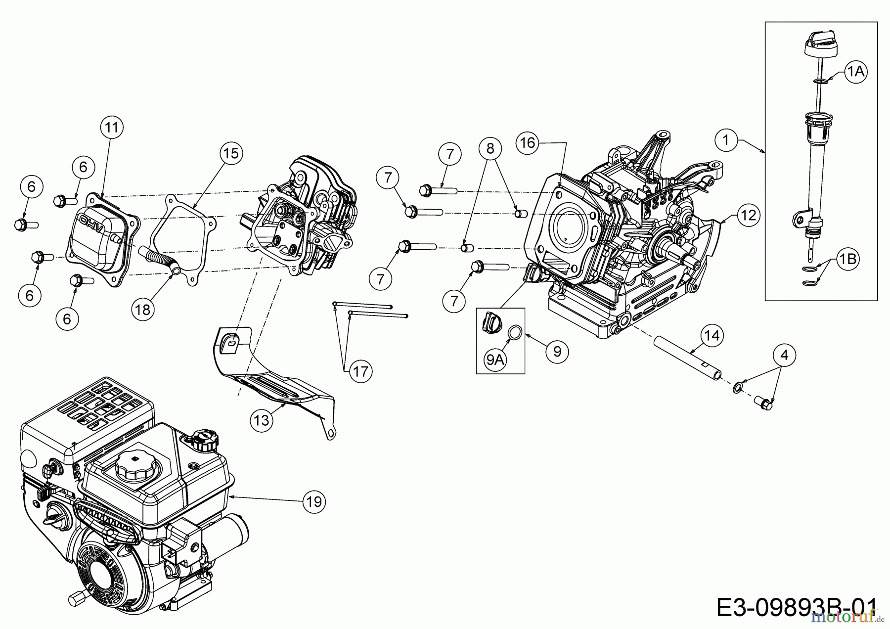  MTD-Motoren Horizontal 670-WHA 752Z670-WHA  (2018) Leitbleche, Stössel, Ölmeßstab, Zylinderkopfdeckel