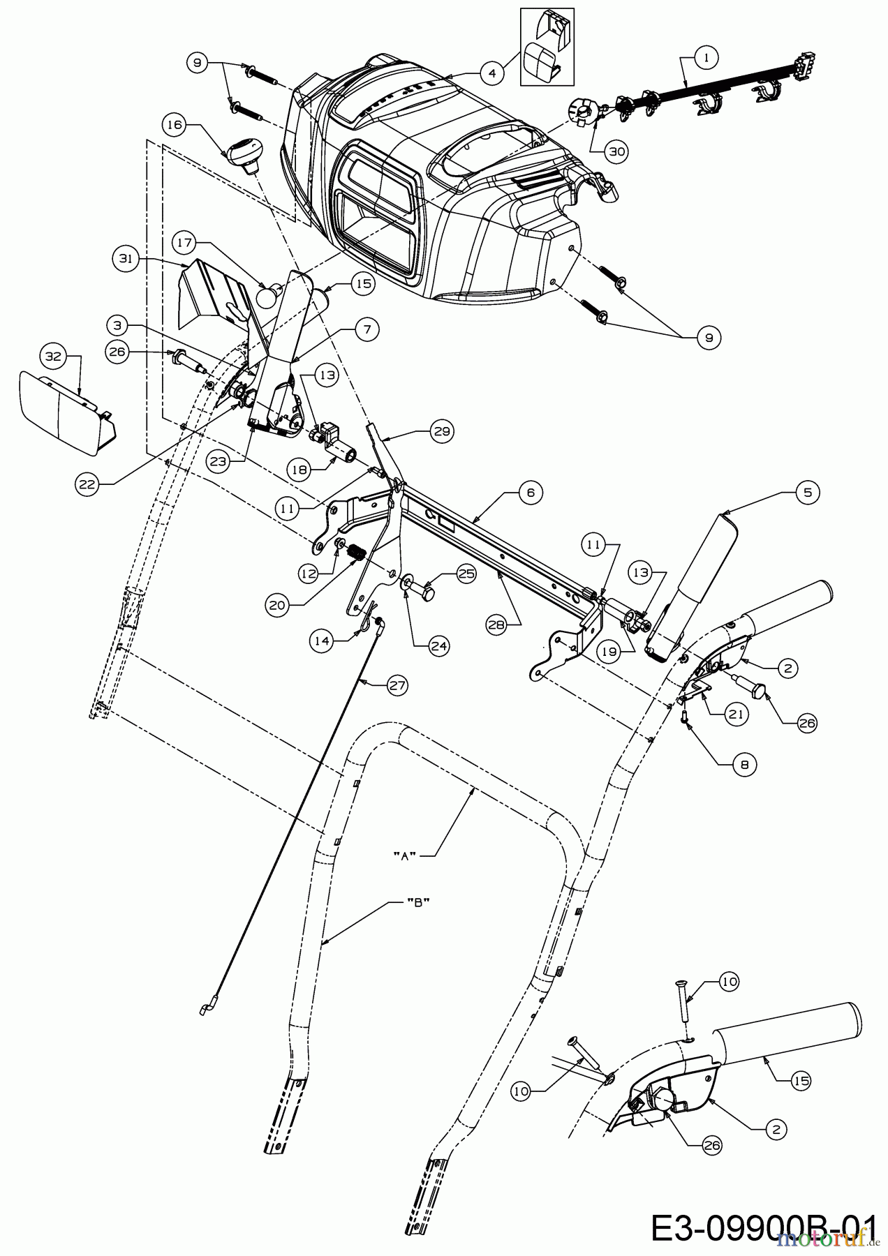  Wolf-Garten Schneefräsen SF 66 E 31AY54T3650  (2018) Armaturenbrett