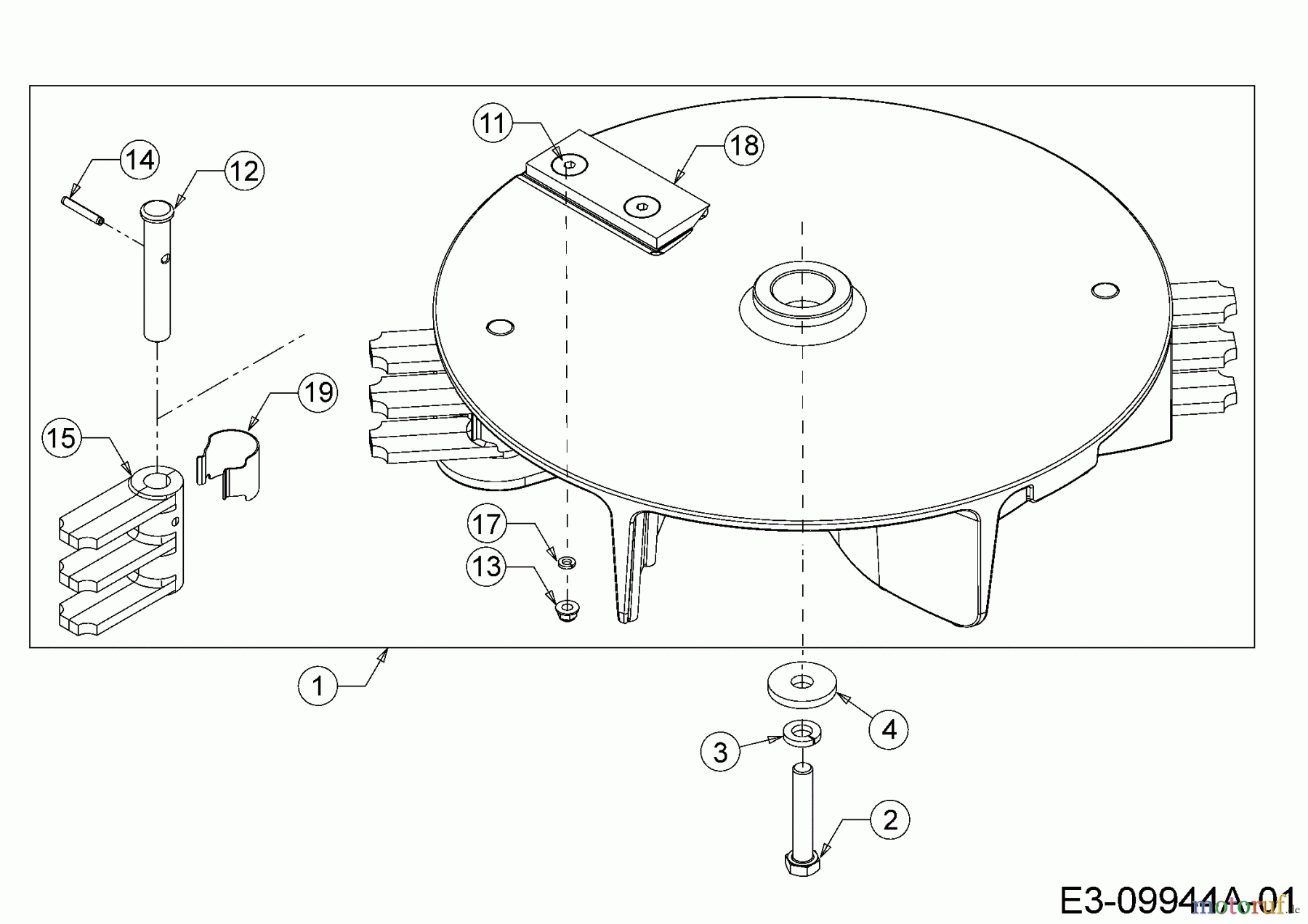  Troy-Bilt Laubsauger mit Häckselfunktion CSV 070 24A-07MP766  (2016) Messerträger mit Messern