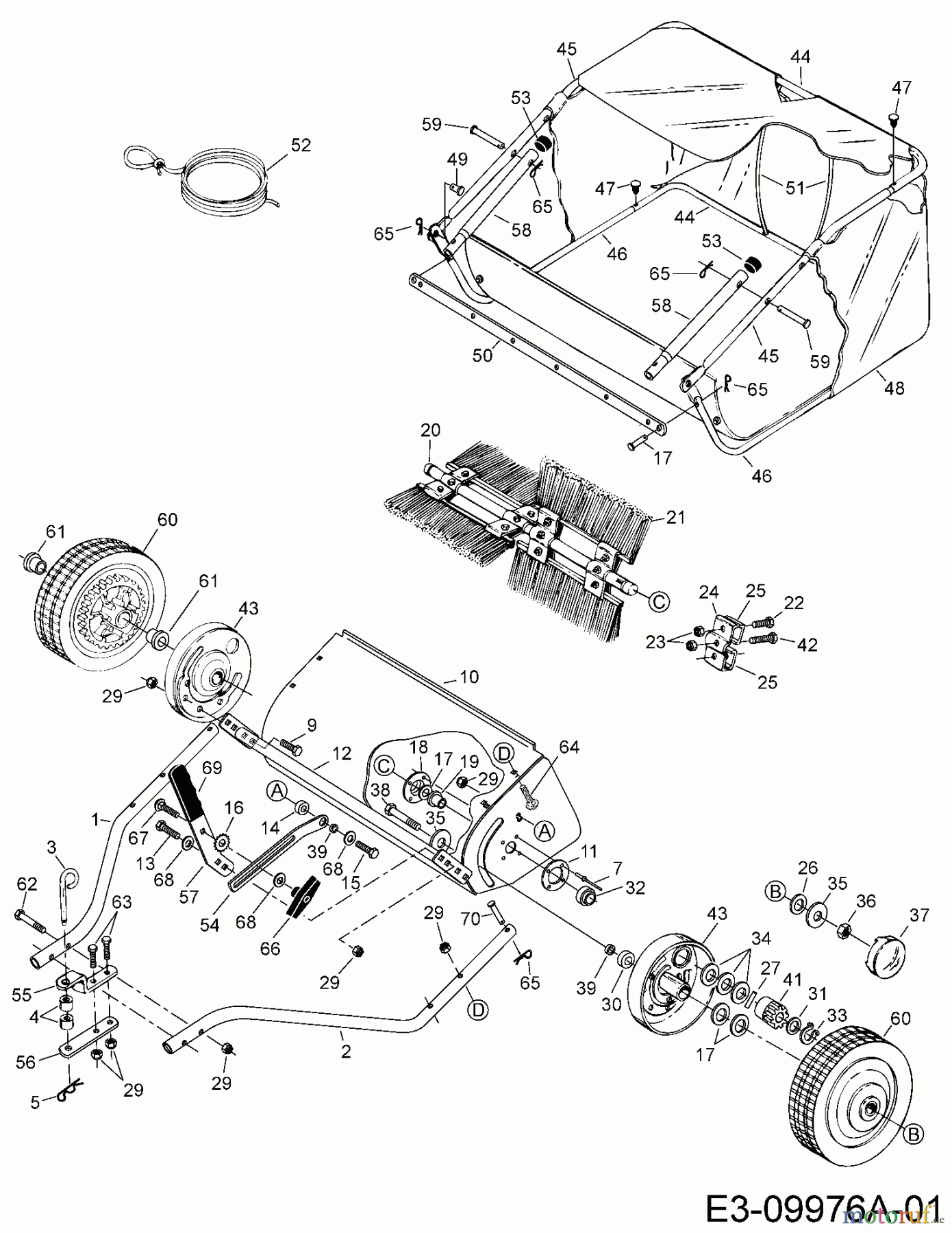  MTD Zubehör Zubehör Garten- und Rasentraktoren Rasenkehrer 45-03311  (190-145A000) 190-145A000  (2016) Grundgerät