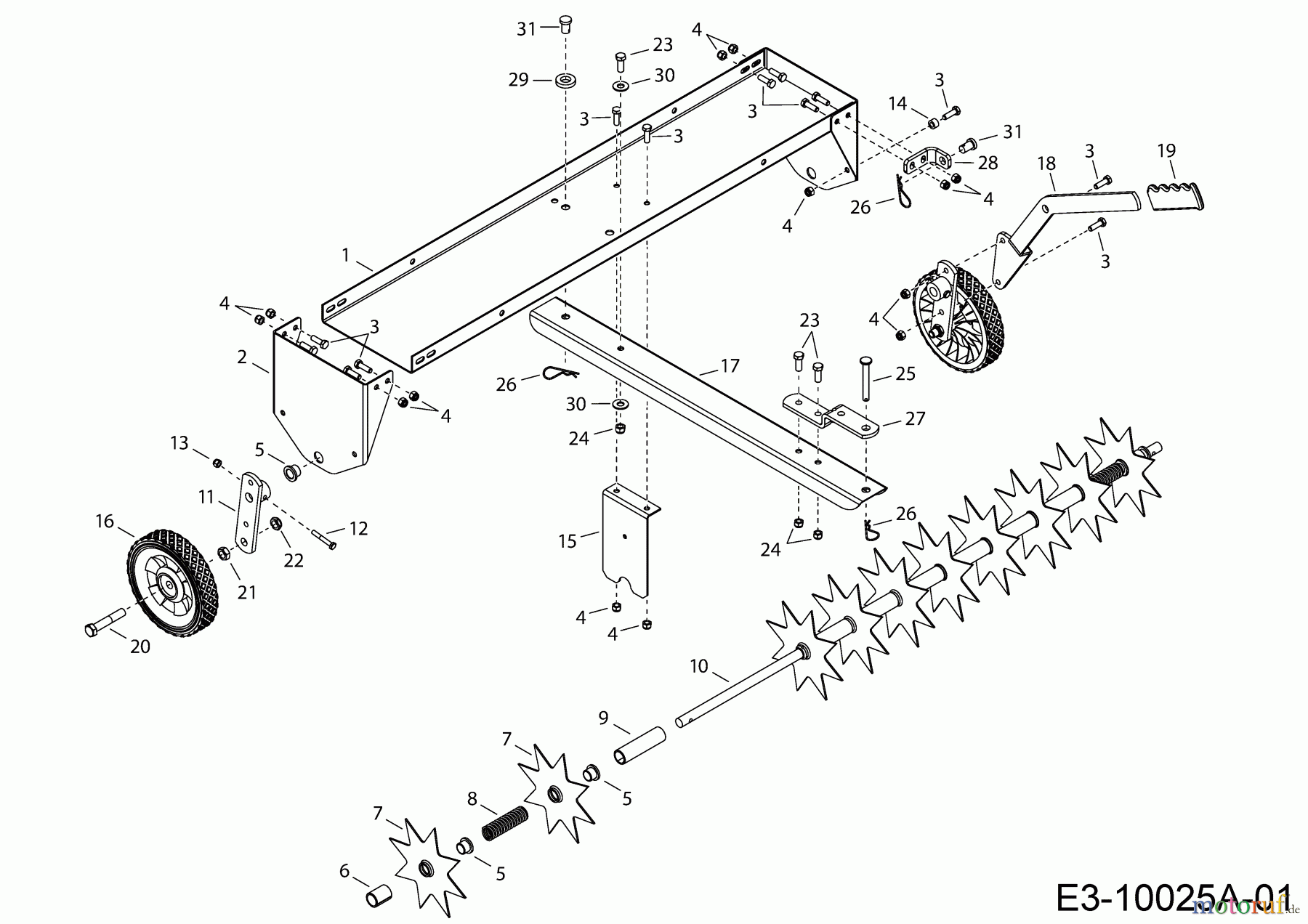  MTD Zubehör Zubehör Garten- und Rasentraktoren Rasenlüfter 45-0525  (190-224C000) 190-224C000  (2018) Grundgerät