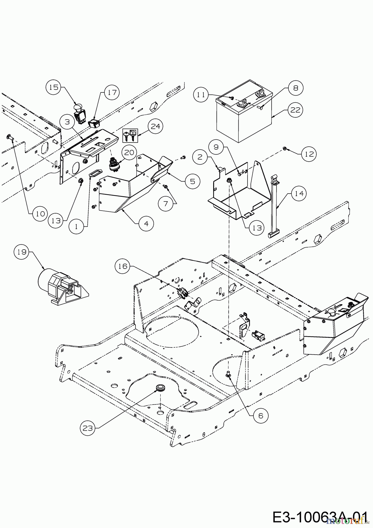  Cub Cadet Zero Turn Z 5 Pro Series 60 53RIHJUV603  (2017) Elektroteile