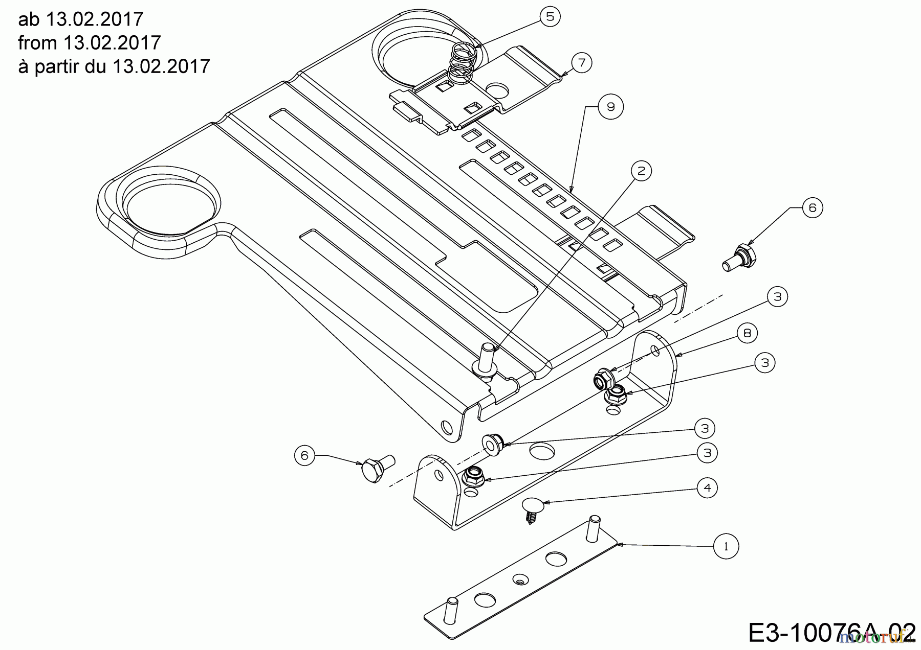  Cub Cadet Rasentraktoren XT1 OR95 13A8A1CB330  (2017) Sitzträger ab 13.02.2017