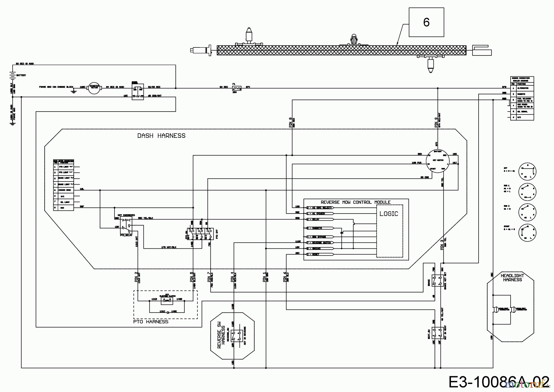  Cub Cadet Rasentraktoren XT3 QR106E 13BIA5CR603  (2018) Schaltplan Elektromagnetkupplung