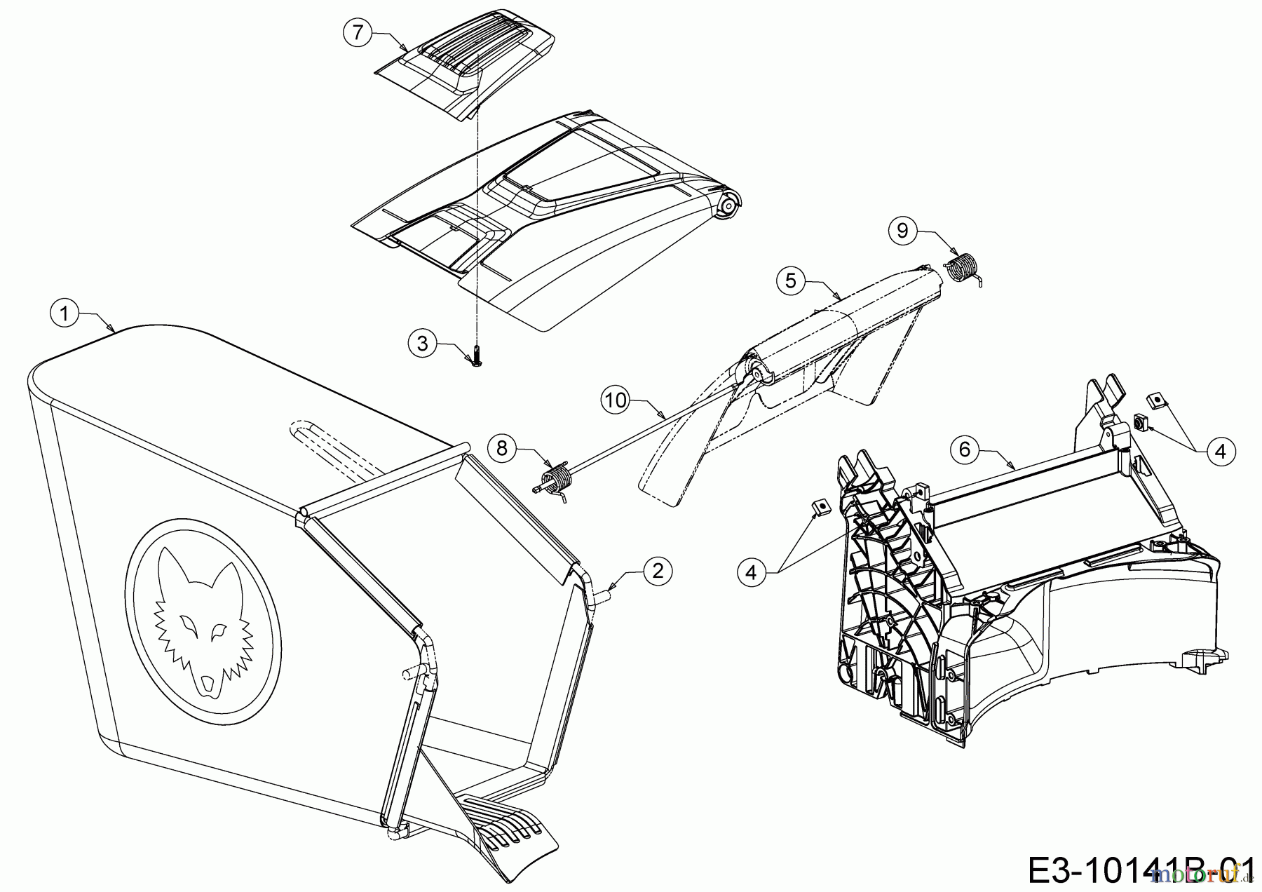  WOLF-Garten Expert Motormäher Expert 460 11B-TUKC650   (2018) Grasfangsack, Heckklappe, Leitstück hinten