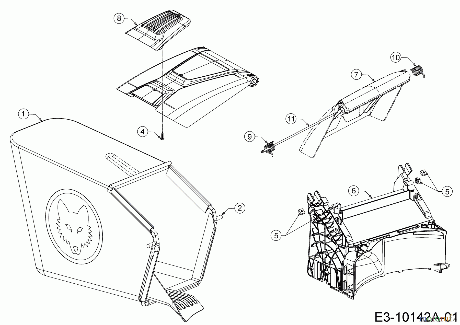  WOLF-Garten Expert Motormäher mit Antrieb Expert 460 AE 12AETUS7650  (2017) Grasfangsack, Heckklappe, Leitstück hinten