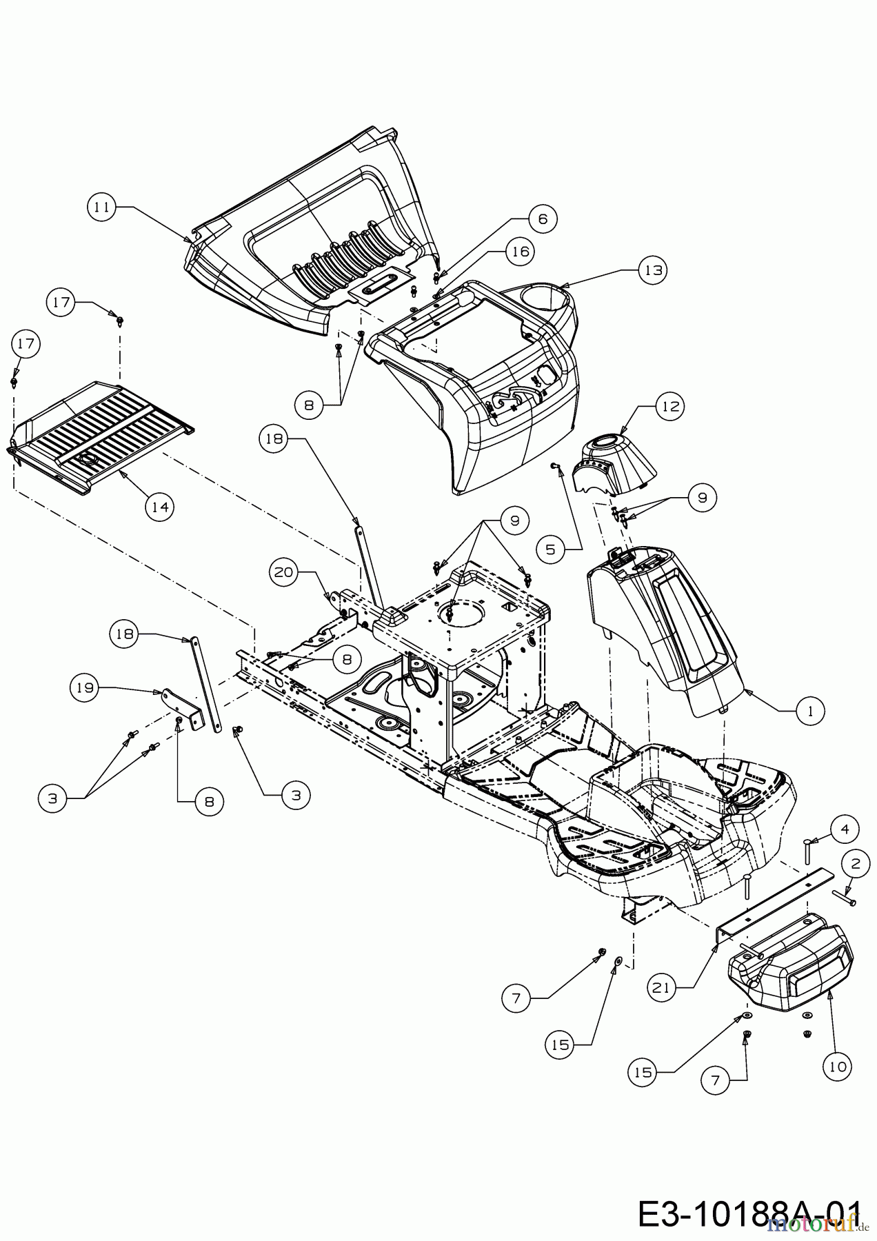  MTD Rasentraktoren Minirider 60 RDE 13AA26SC600  (2018) Frontgewicht, Verkleidungen