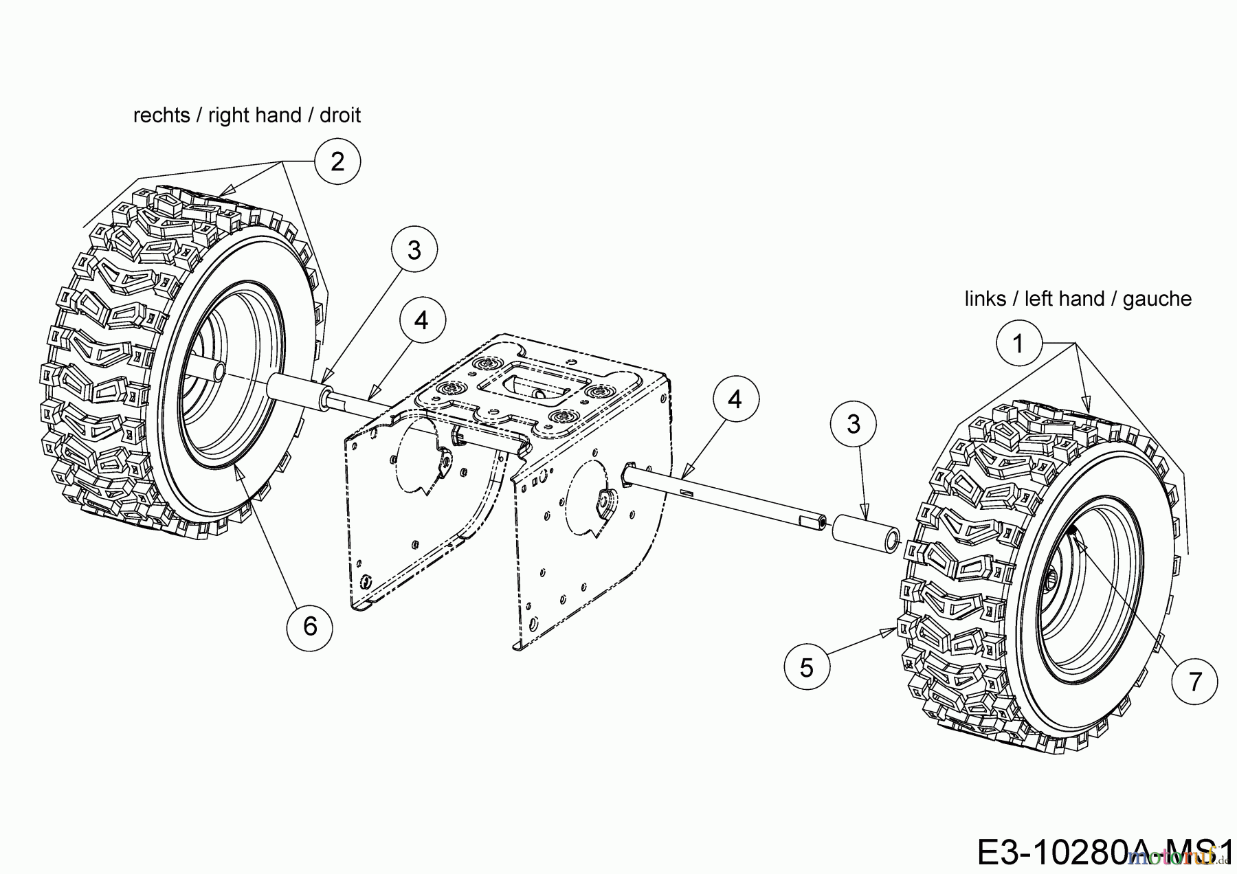  WOLF-Garten Expert Schneefräsen Expert 7190 HD 31AY55SY650  (2018) Räder 16x6.5