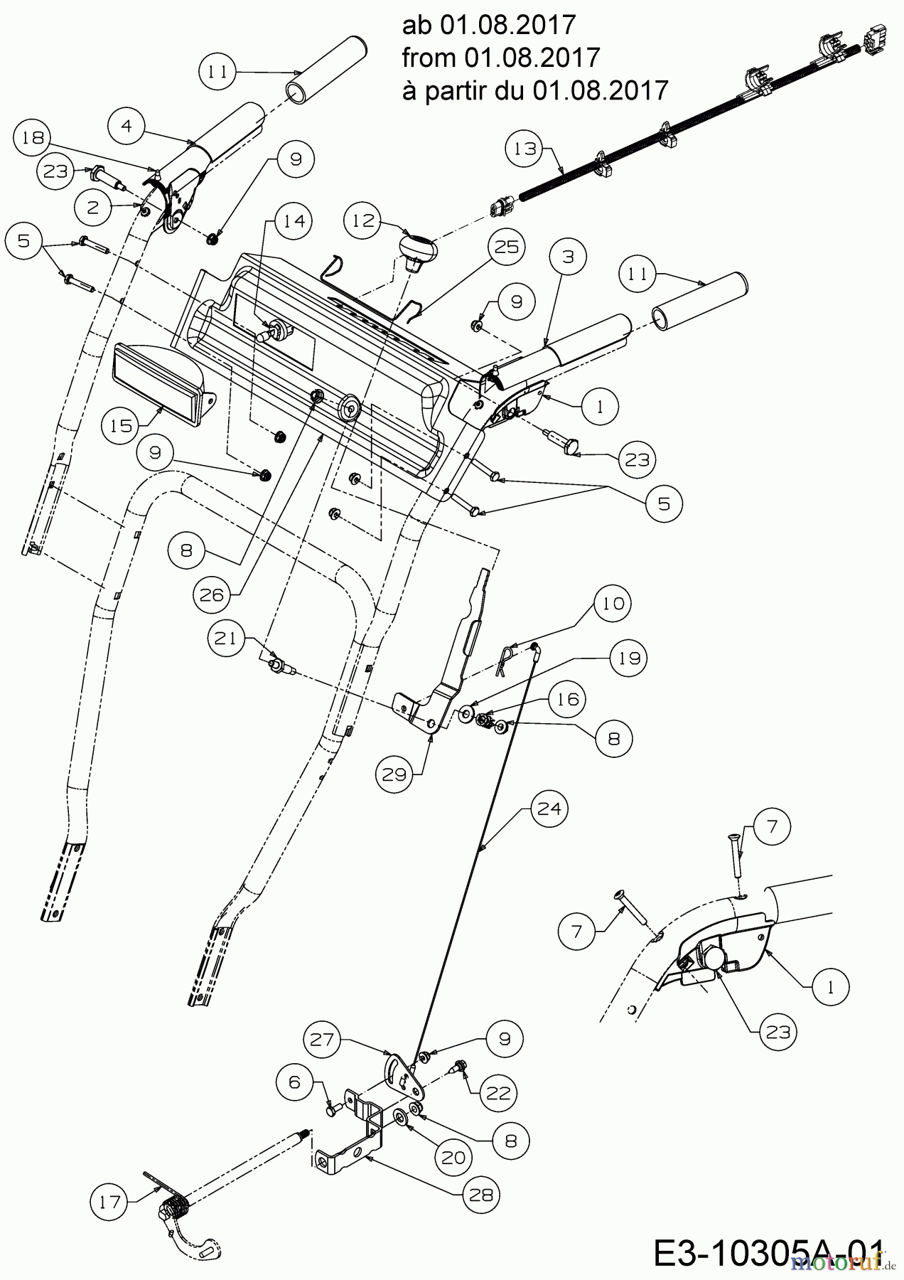  Wolf-Garten Schneefräsen SF 61 E 31AW63F2650  (2018) Armaturenbrett ab 01.08.2017